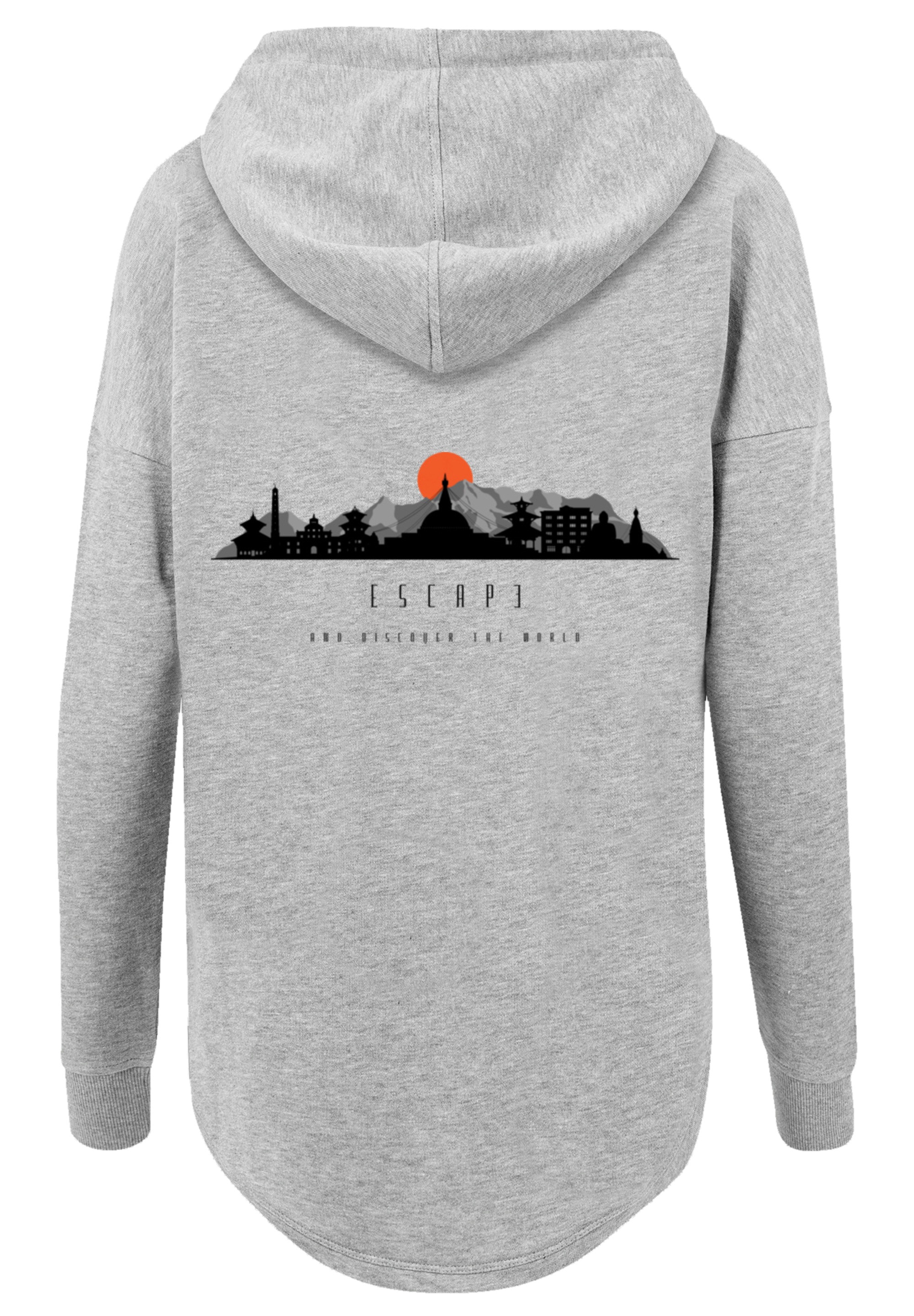 F4NT4STIC Kapuzenpullover "Oversize Escape Discover the World Asian Town", günstig online kaufen
