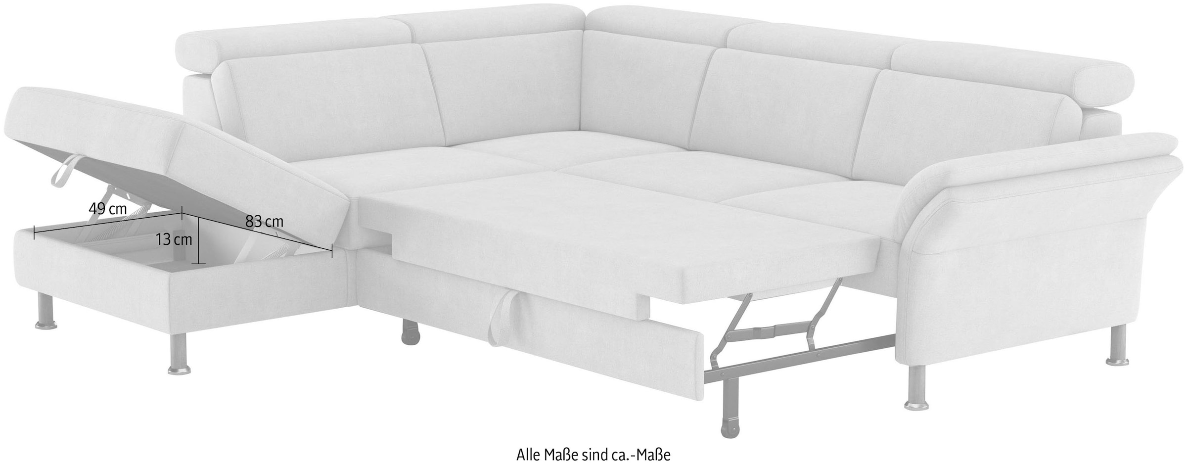 Home affaire Ecksofa »Calypso L-Form«, mit Relaxfunktion motorisch im Sofa 2,5- Sitzer
