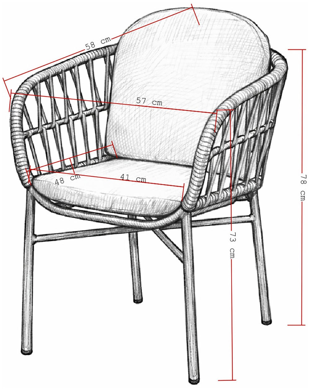 Destiny Garten-Essgruppe »COMO SAN MARINO 4 Se + Tisch RE 180x90cm grau/ anthrazit« Set,  Aluminium, Rope, Polywood
