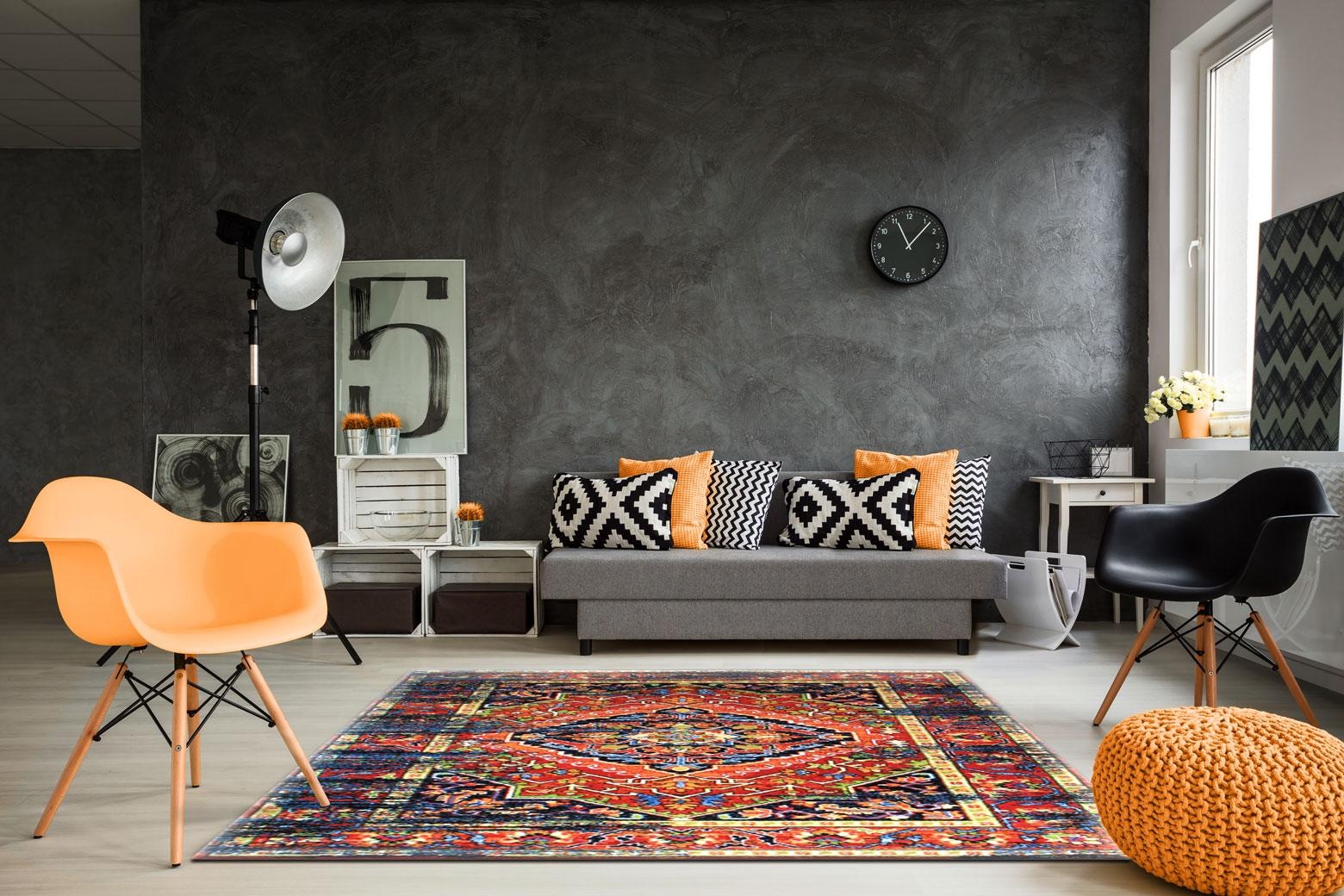 Teppich SANAT "Vintage 1614" Gr. 4, bunt, B:160cm H:13mm L:230cm, Kunstfaser, Teppiche, Teppich, Wohnzimmer, Kurzflor, Vintage Look, Retro 3