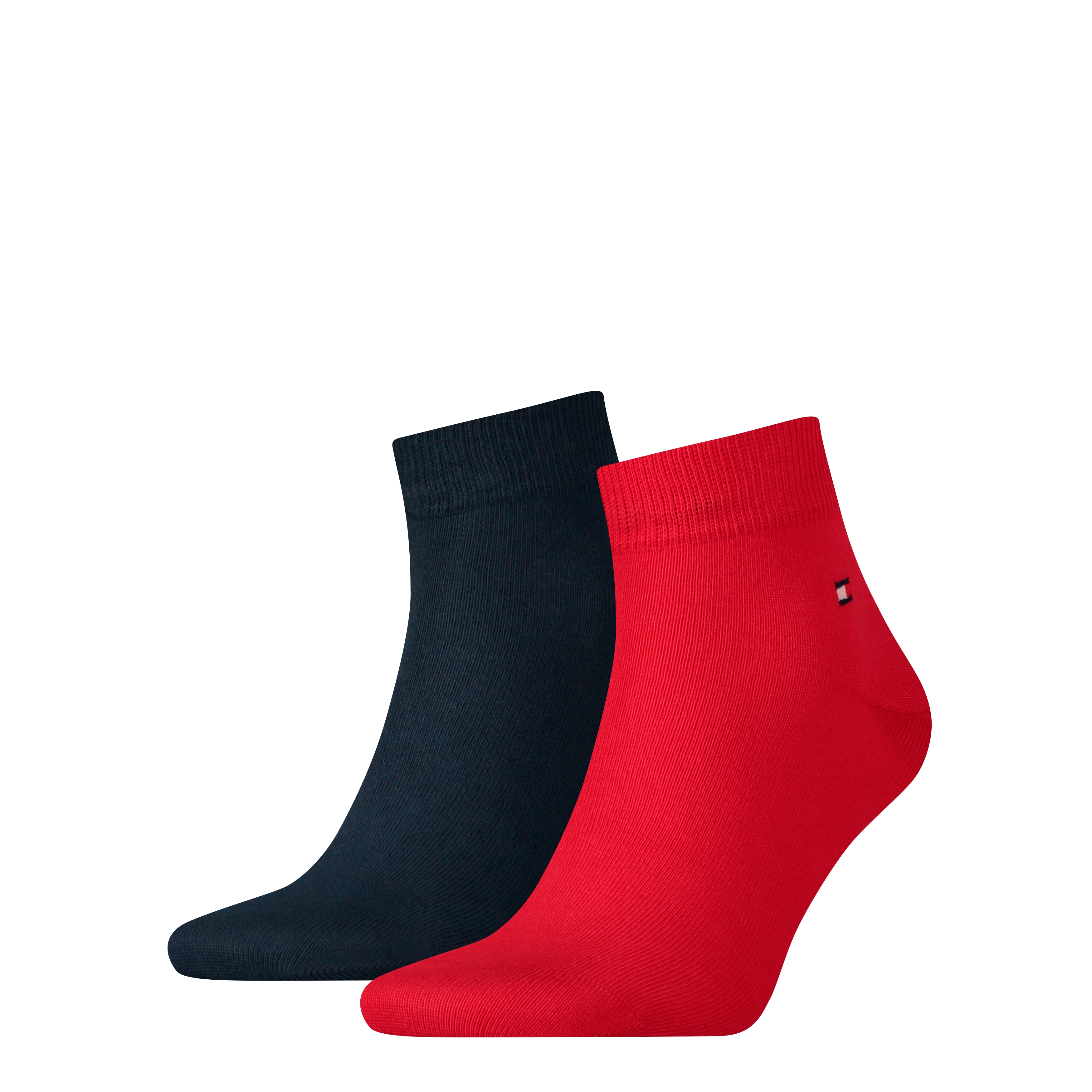 Tommy Hilfiger Kurzsocken "TH MEN QUARTER 2P" 2 Paar, weicher, elastischer Rippenbund, klassisches Tommy Hilfiger Logo
