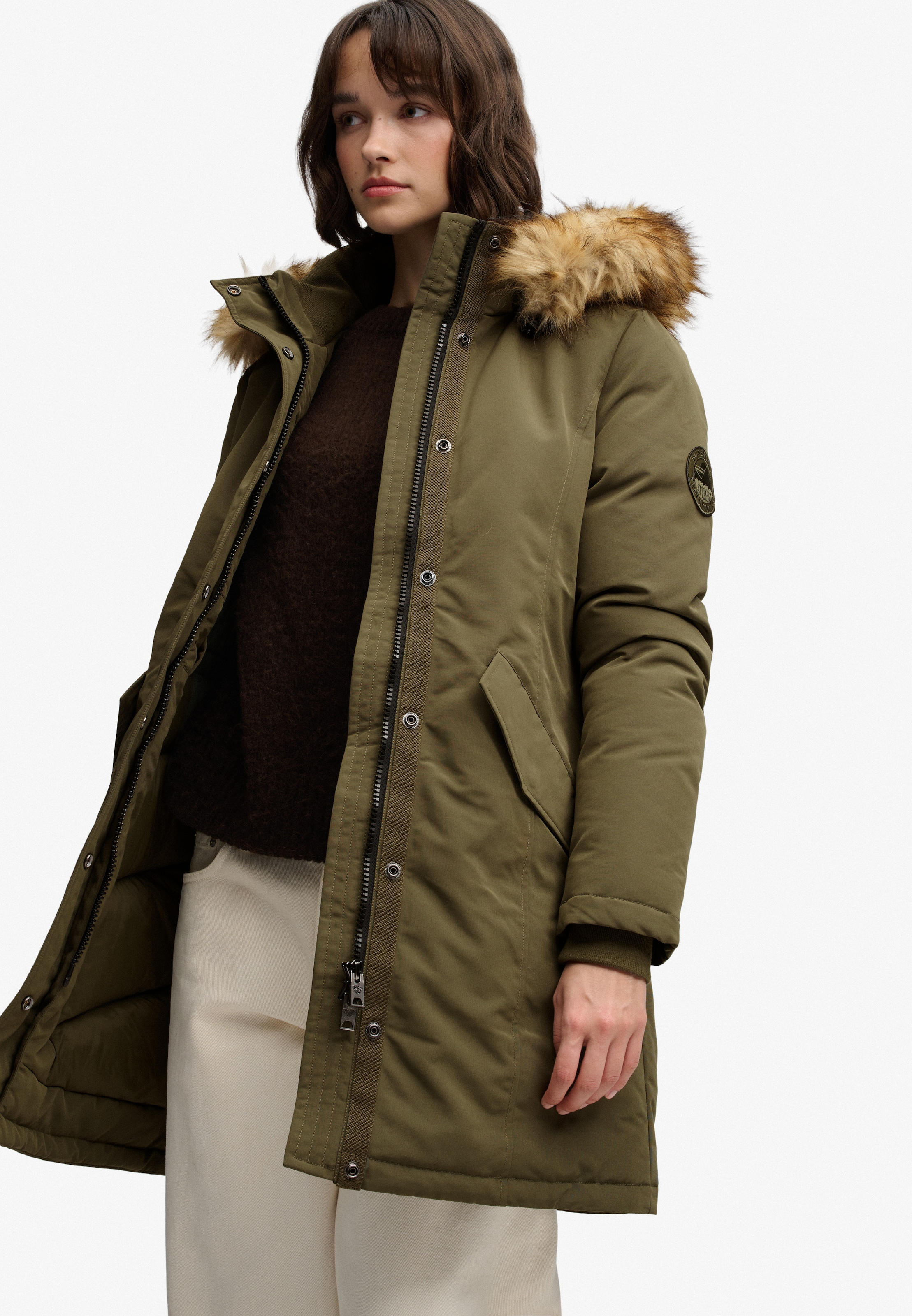 Superdry Parka »HOODED EVEREST PARKA JACKET« mit Kapuze Kunstfaser, relaxed fit