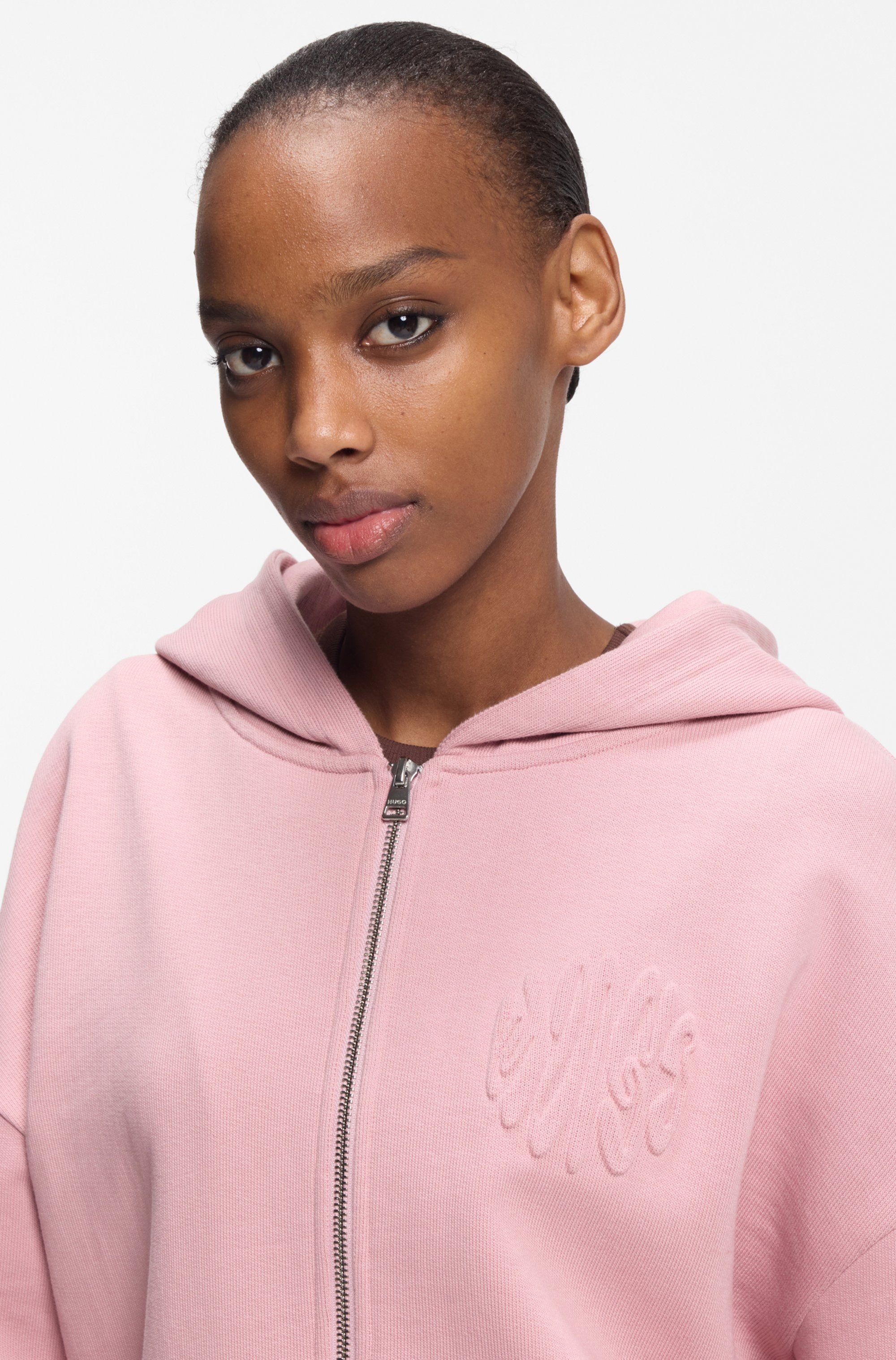 HUGO Blue Kapuzensweatjacke "Doa" aus Baumwolle, Oversize Fit günstig online kaufen