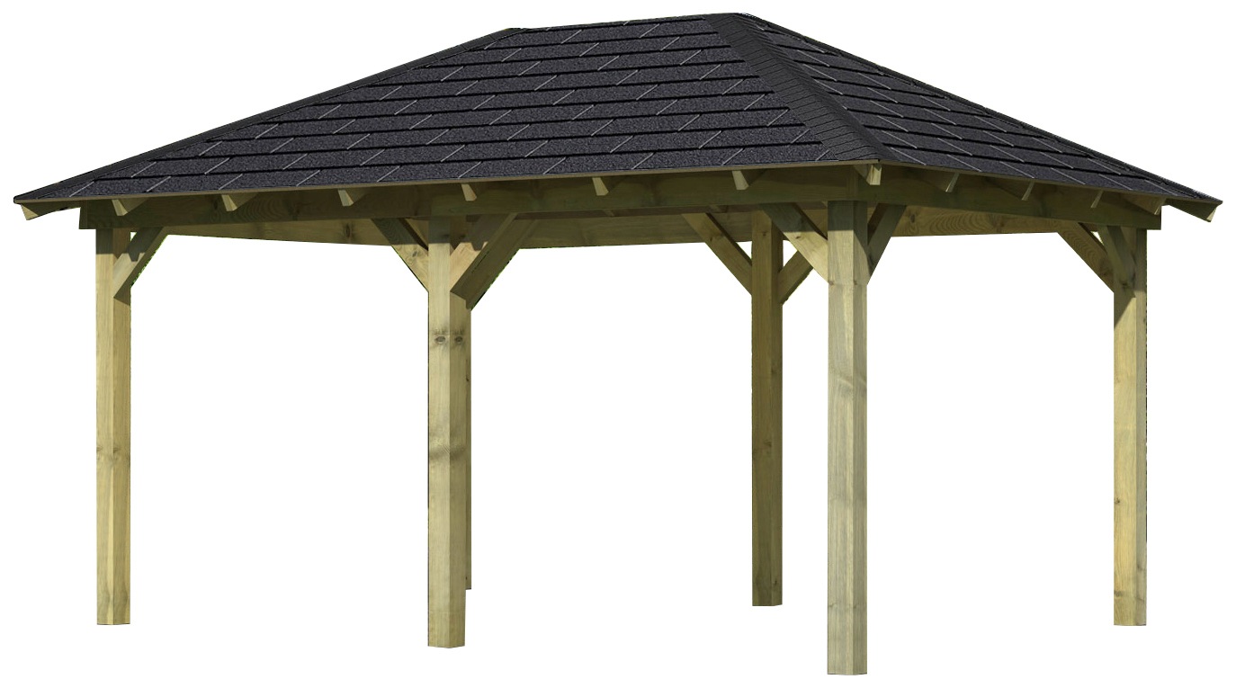 Karibu Pavillon "Perida" BxTxH: 345x485x296 cm, mit schwarzen Dachschindeln günstig online kaufen