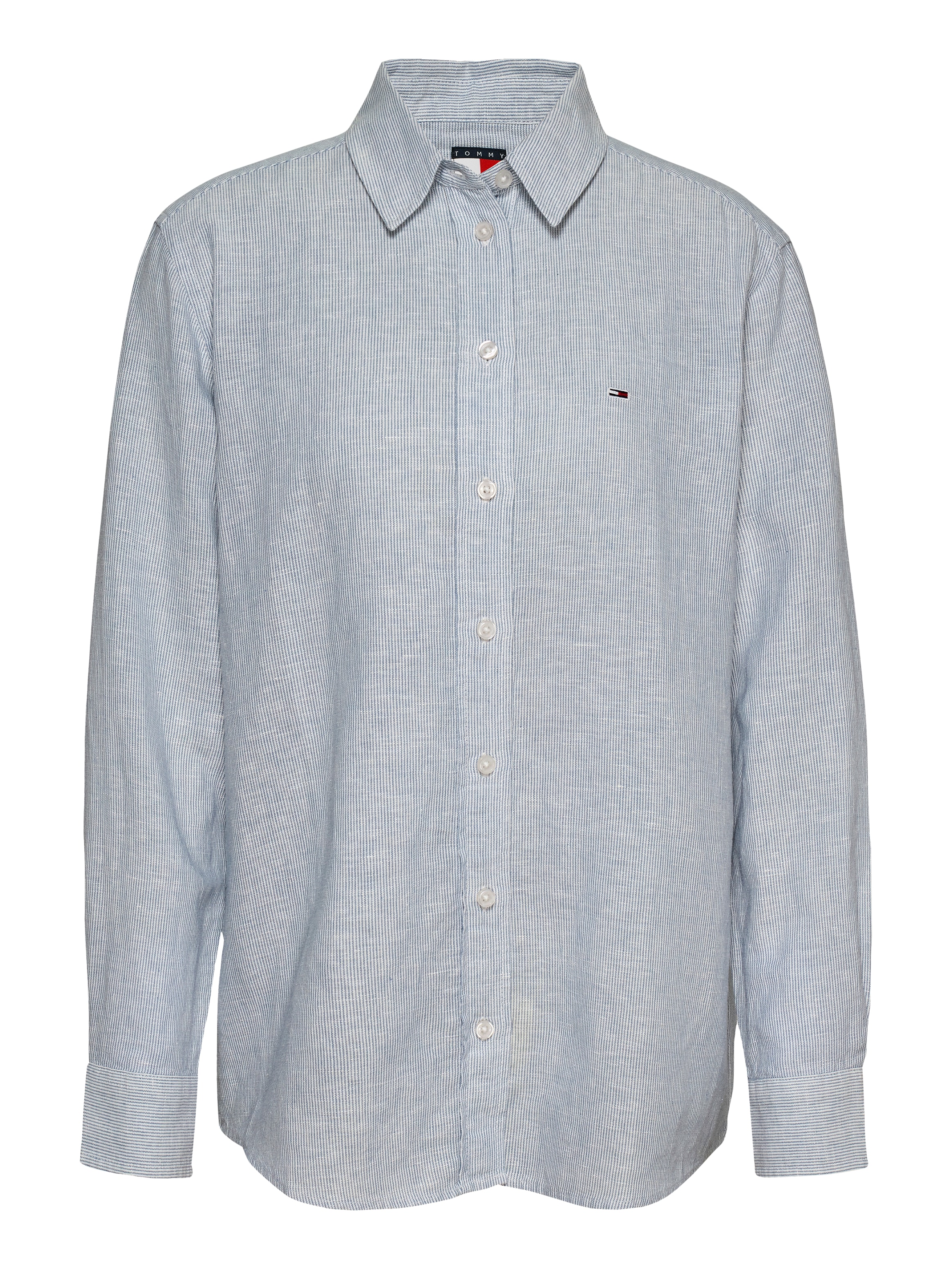 Tommy Jeans Hemdbluse »TJW RLX LINEN SHIRT«, mit Logostickerei