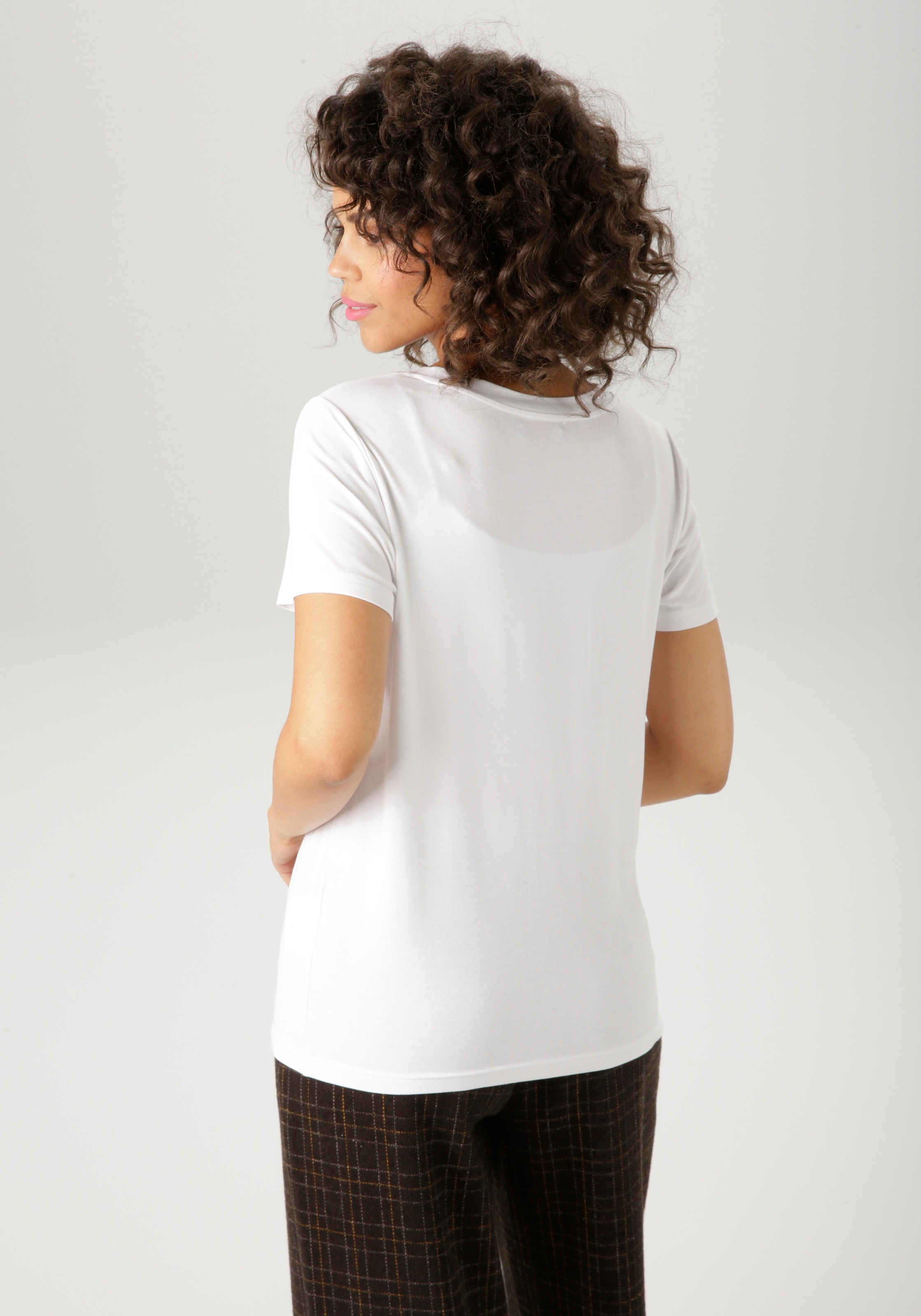 Aniston CASUAL T-Shirt, mit Herz, Leo-Druck und Statement-Schriftzügen - NE günstig online kaufen
