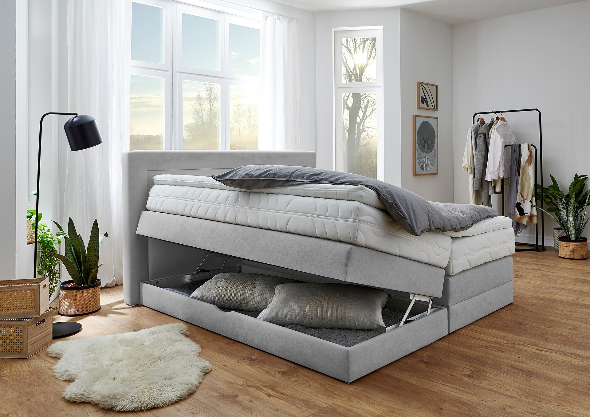 Westfalia Schlafkomfort Boxspringbett wahlweise mit Bettkasten und Topper