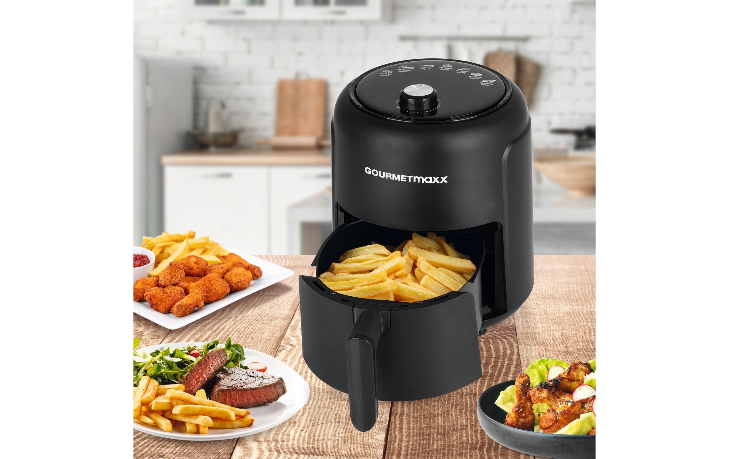 GOURMETmaxx Heißluftfritteuse »2 kg, Schwarz« 1000 W