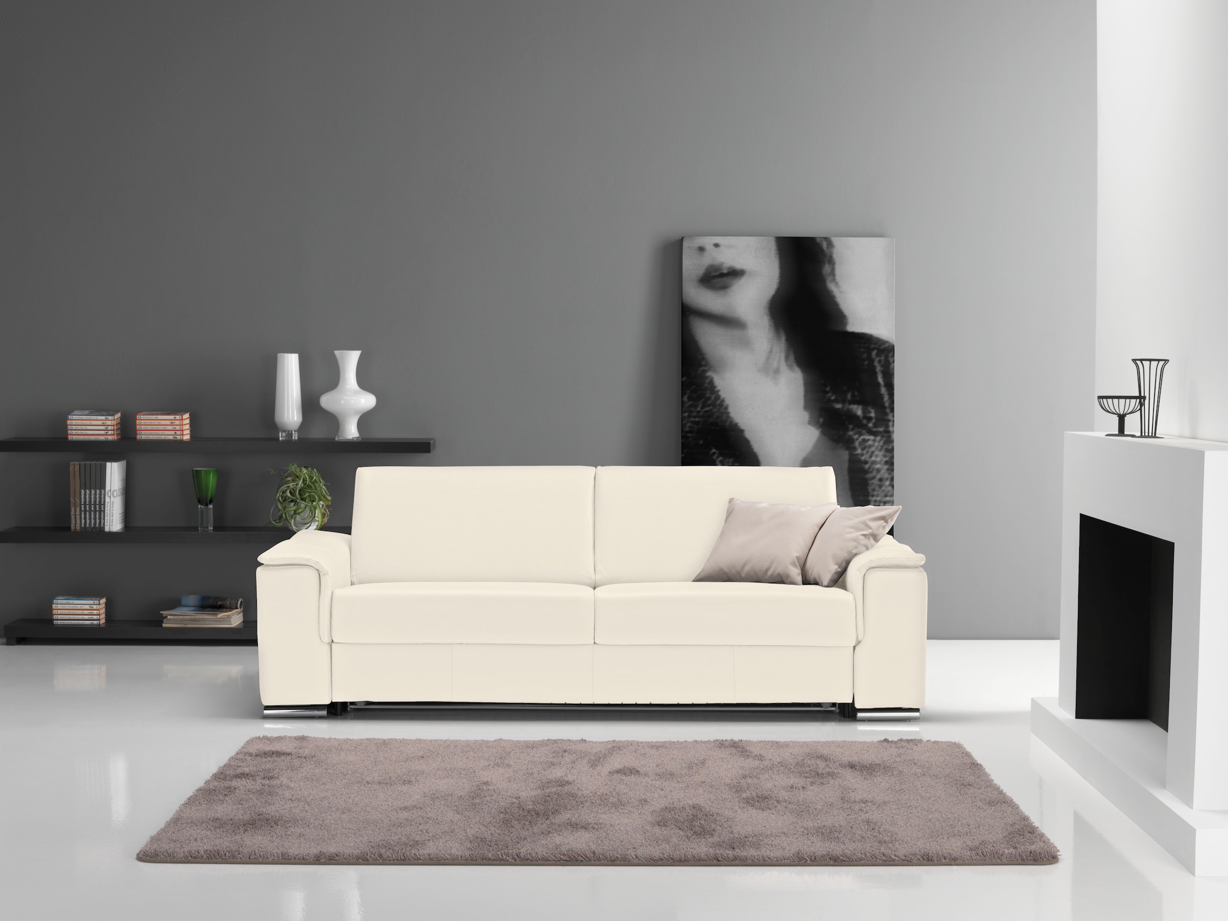 Egoitaliano Schlafsofa »Cecilia, modern & elegant, erstklassiger Sitzkomfort, Dauerschläfer«, inkl. Matratze und hochwertigem Metallbettrahmen, toller Schlafkomfort