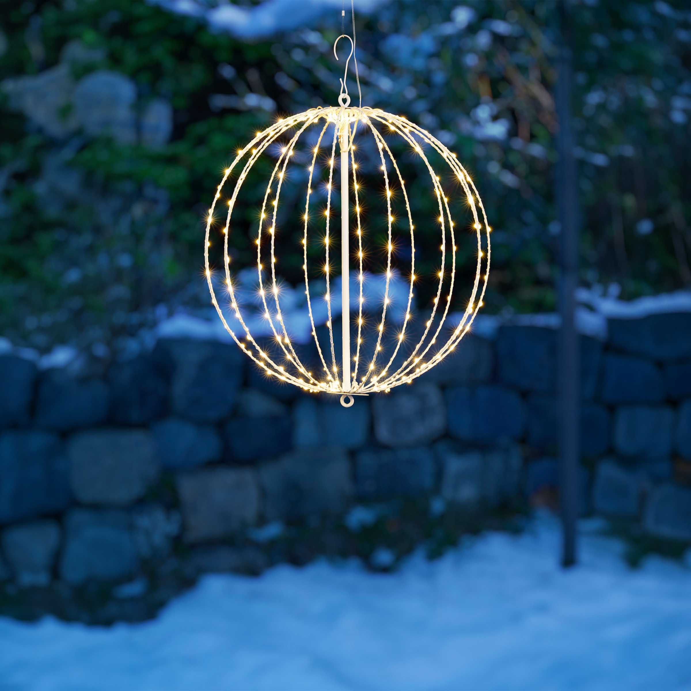 OTTO home LED Kugelleuchte »LED-Leuchtkugel THALLIA« LED-Modul 1 Stk. Warmweiß 6/18-h Timer, IP44, 5 m Zuleitung
