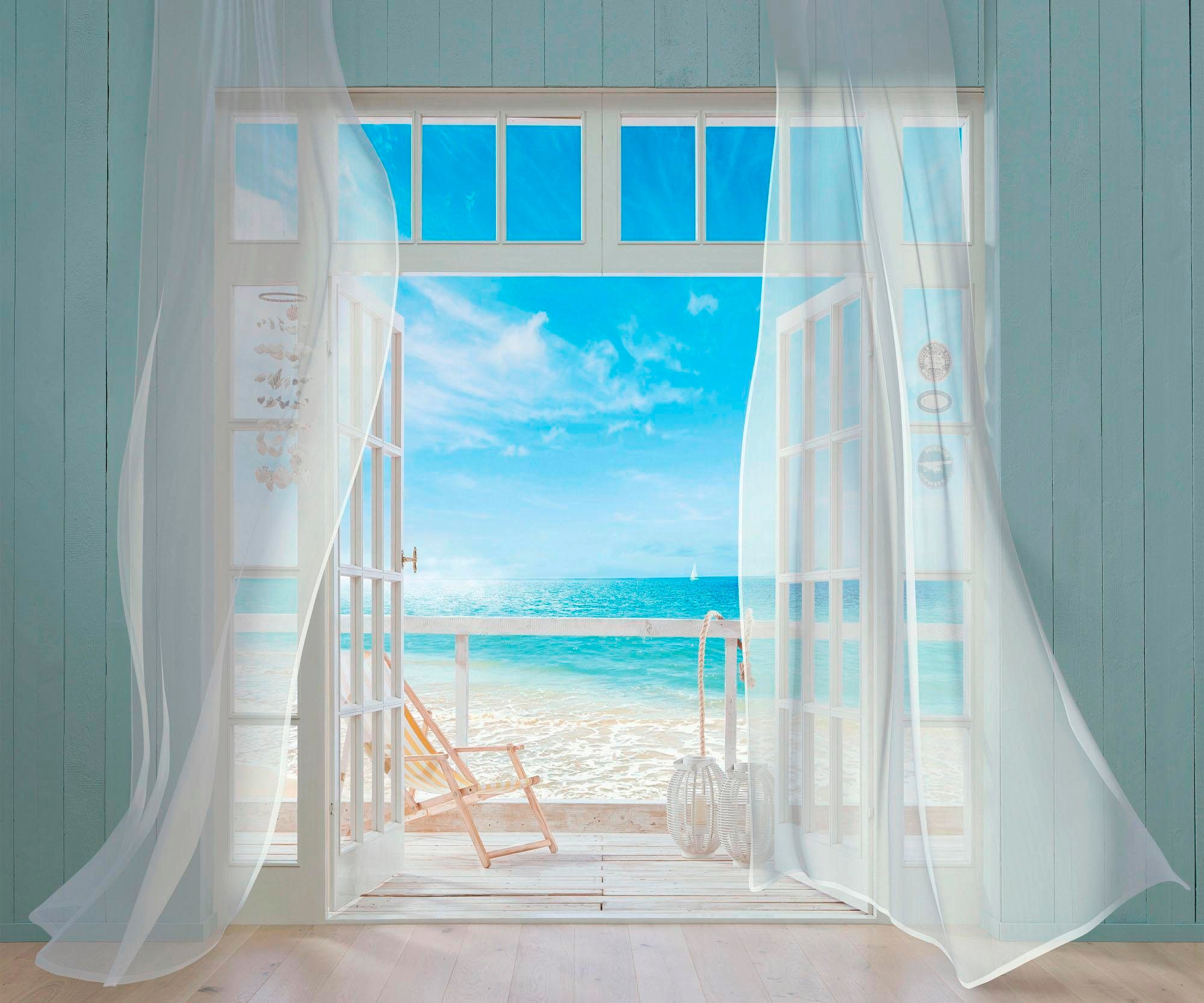 KOMAR Vliestapete "Digitaldruck Vlies - Malibu - Größe 300 x 250 cm", B/L: 300mm x 250mm, Rollen:, schwarz, Wohnzimmer, Tapeten, Wohnzimmer,