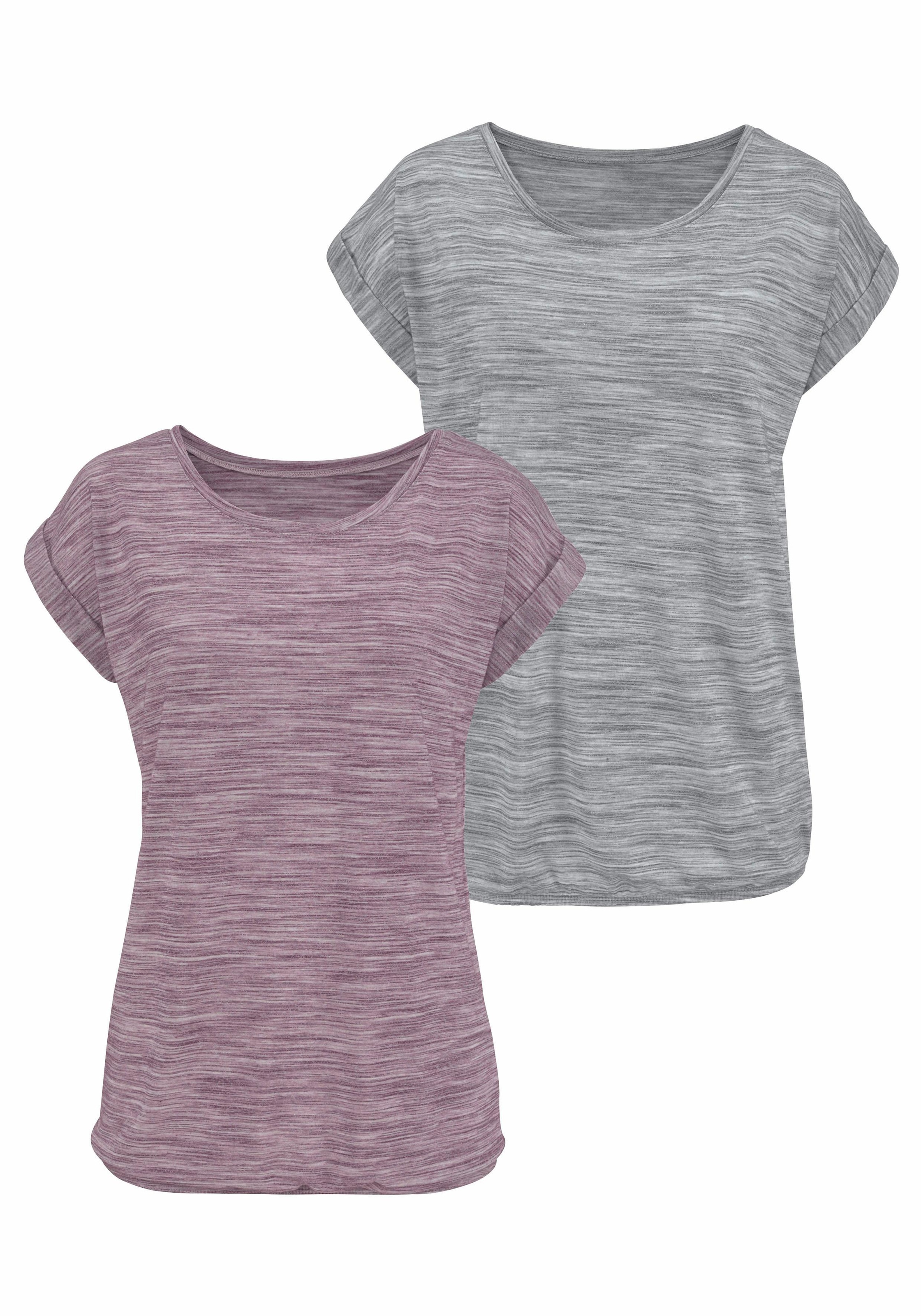 Beachtime by Lascana Kurzarmshirt "mit Struktureffekt" 2er-Pack, aus luftiger Qualität