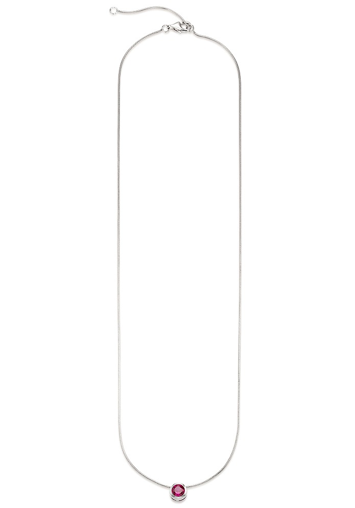 Bruno Banani Kette mit Anhänger »Schmuck Geschenk Silber 925 Halsschmuck Halskette Schlangenkette Stein«, mit Zirkonia (synth.), Korund (synth.) oder Spinell (synth.)