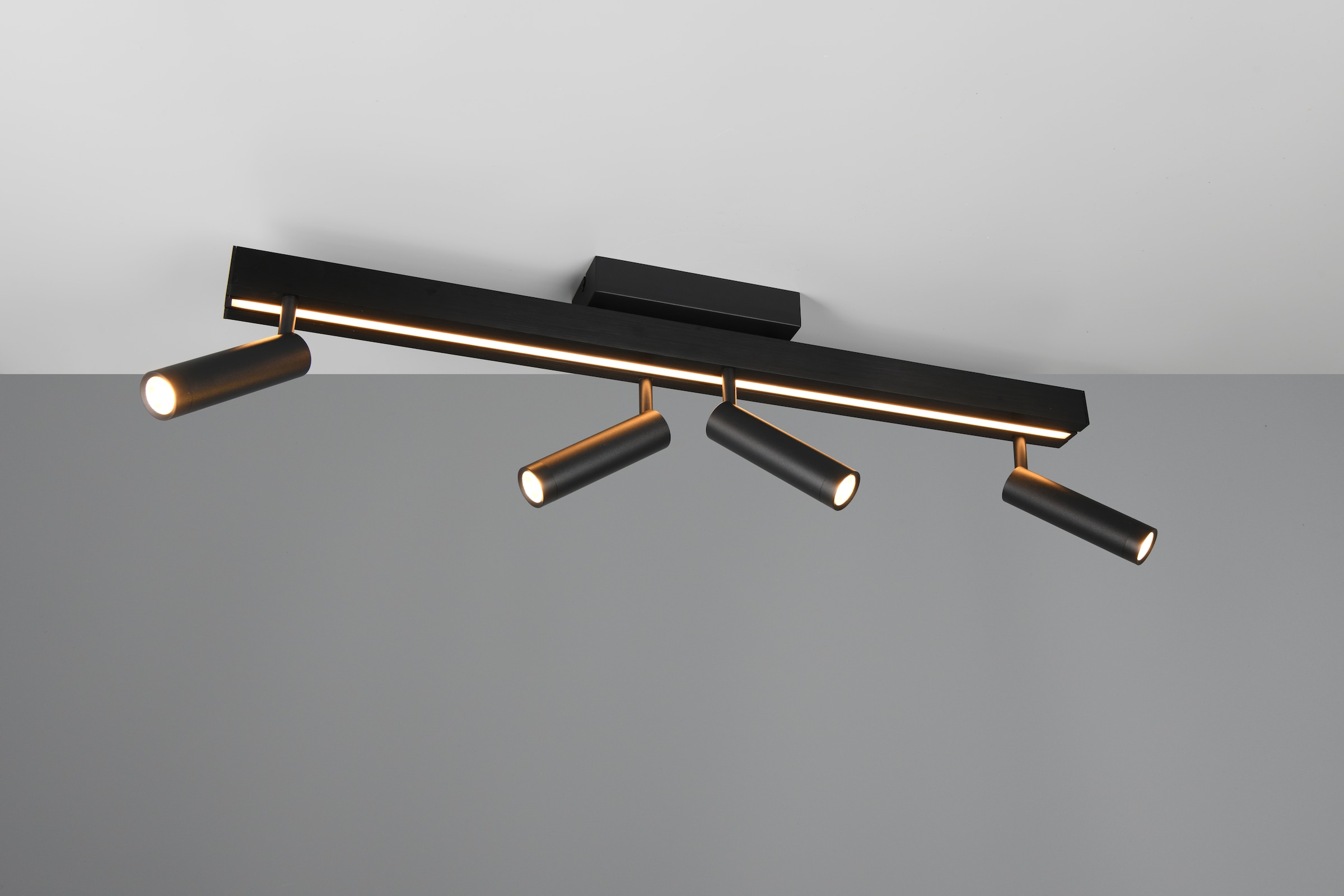 TRIO Leuchten LED Deckenleuchte »ZENO ausziehbare LED Deckenlampe mit 4 verstellbaren Spots dimmbar CCT«, 4 flammig, Leuchtmittel LED-Board | LED fest integriert, getrennt schaltbare Spots, Lichtfarbe einstellbar inkl Fernbedienung