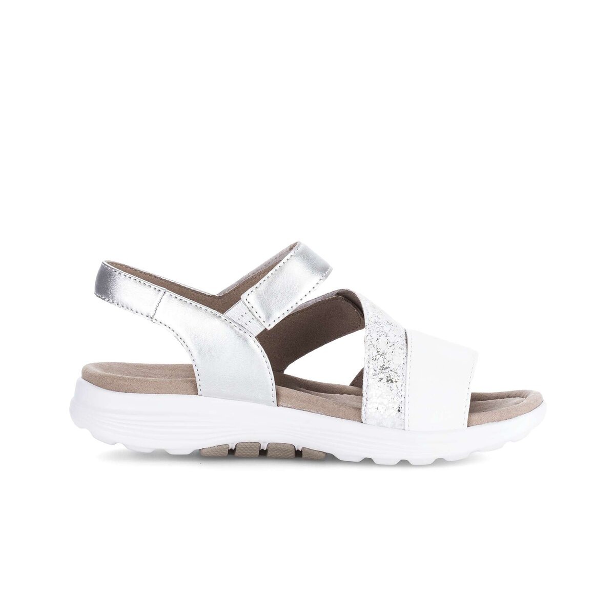 Riemchensandale GABOR "Riemchensandale", Damen, Gr. 37,5, silber, Schuhe Riemchensandale 5