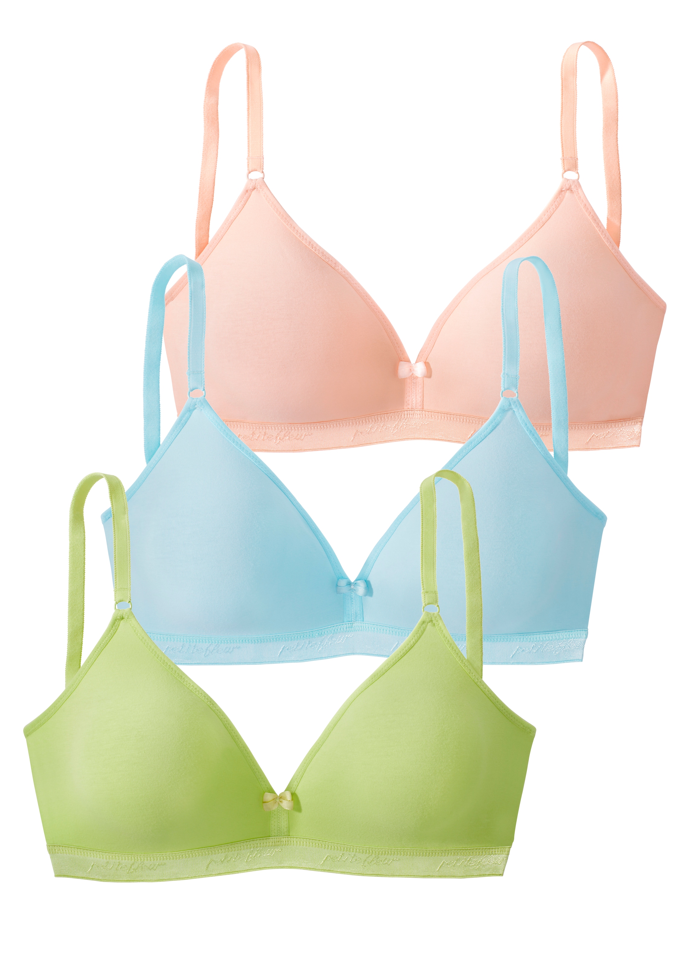 petite fleur Soft-BH, ohne Bügel im attraktiven 3er Pack aus Baumwolle, Basic