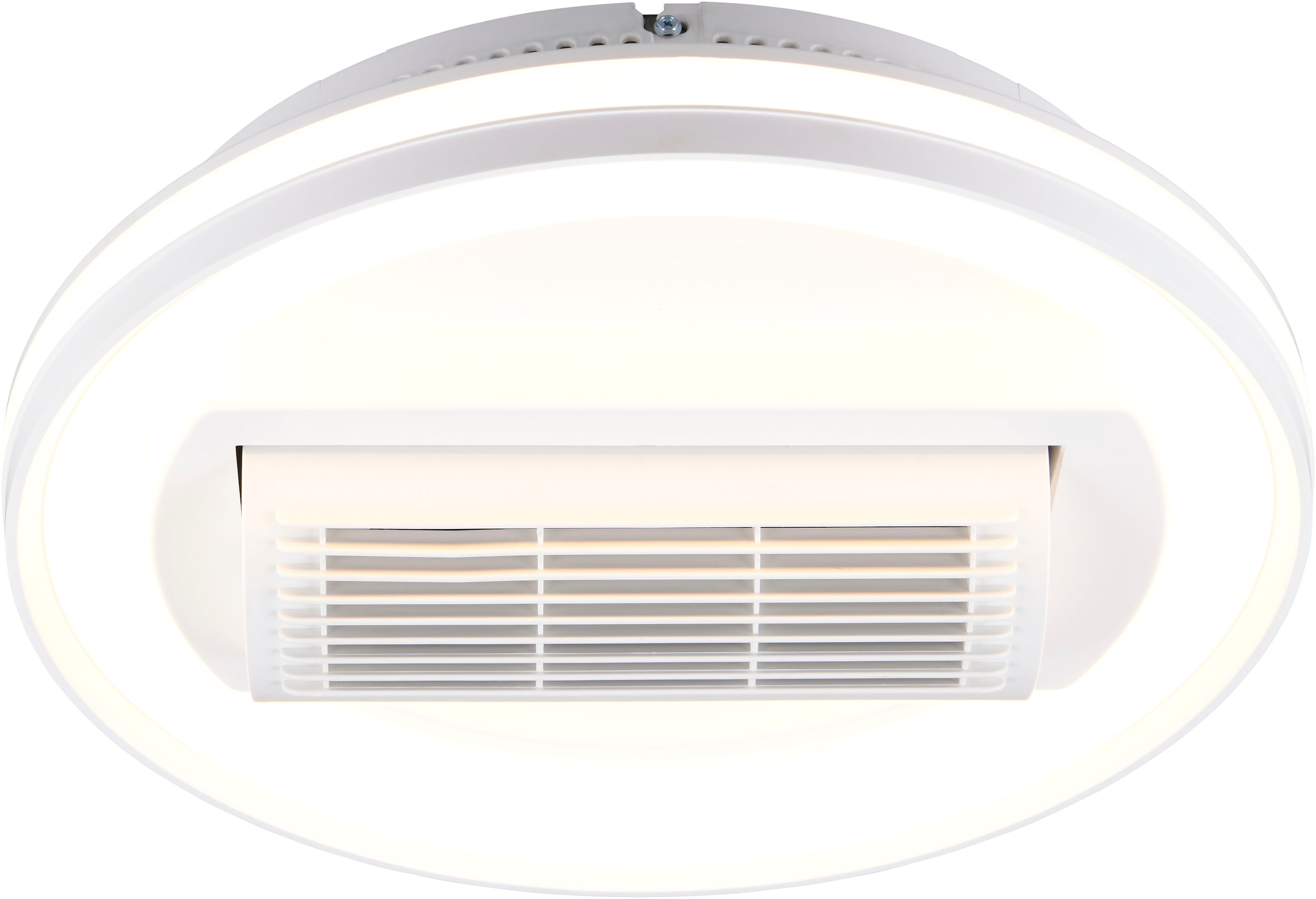 REALITY Leuchten LED Deckenleuchte »KURULA mit Ventilator, schwenkbarer Deckenventilator mit 37W LED« LED-Board 1 Stk. Farbwechsler | warmweiß - kaltweiß 6-Stufen Ventilator Vor- & Rücklauf, Fernbedienung CCT dimmbar
