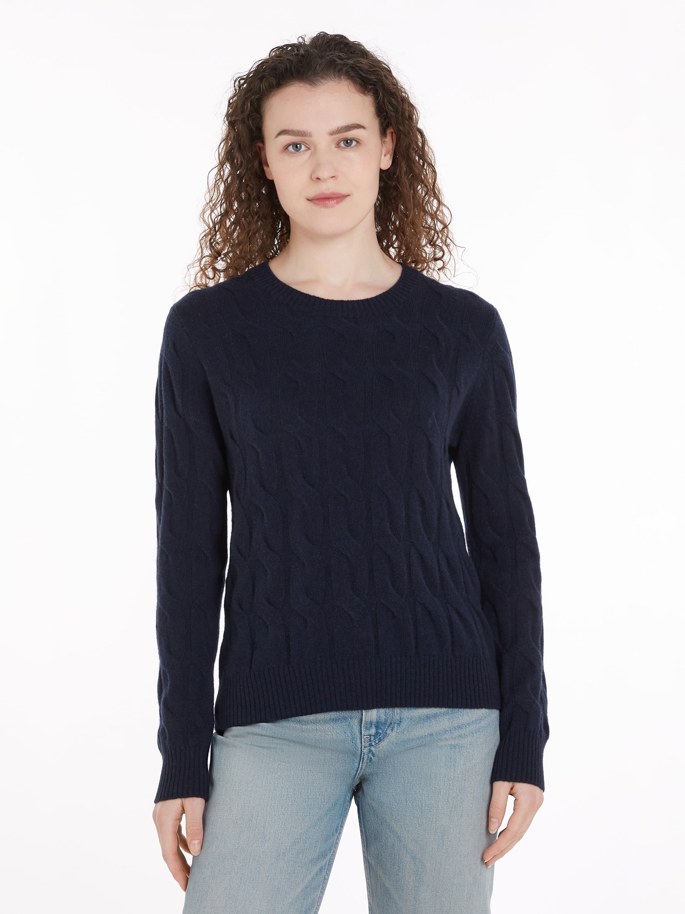 Tommy Hilfiger Strickpullover "SOFT WOOL CABLE C-NK", mit Zopfmuster, aus r günstig online kaufen