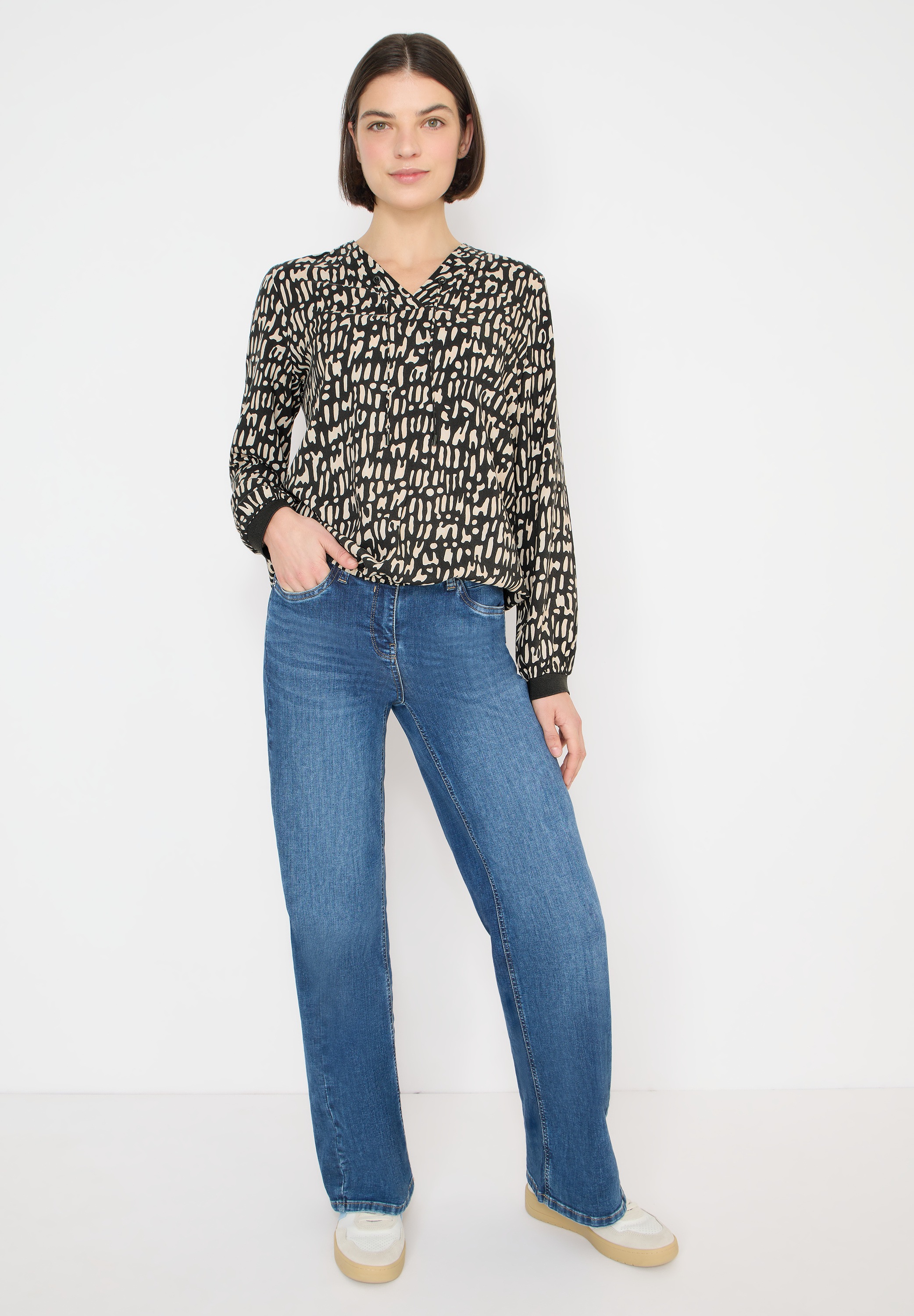 Thumbnail - Cecil Langarmbluse mit V-Ausschnitt