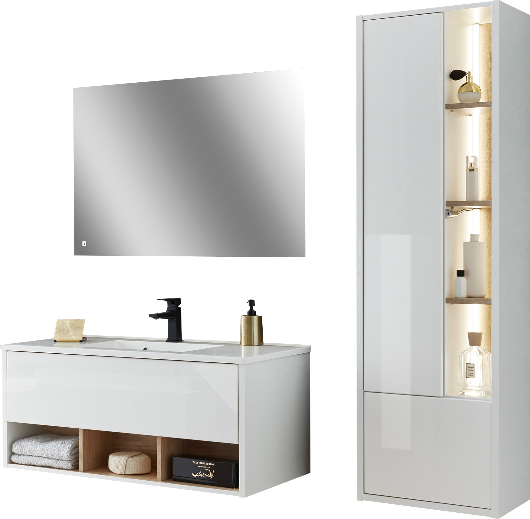 PLACES OF STYLE Badmöbel-Set "Studio Line, Bad im modernen Design, 3-teilig günstig online kaufen