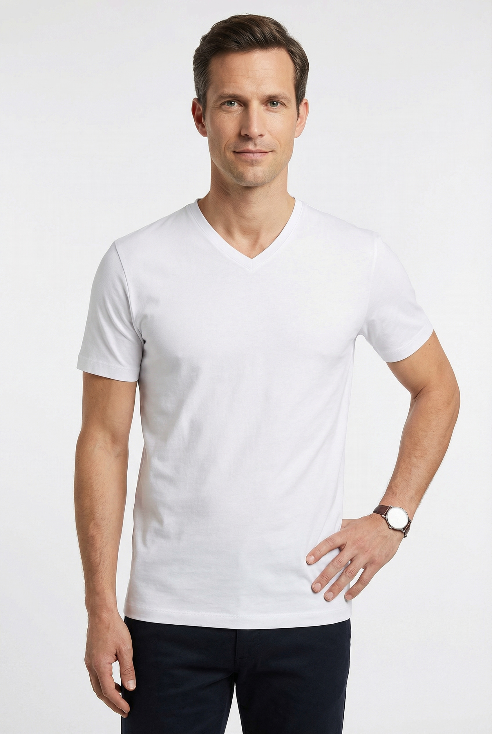 MARVELIS V-Shirt 2 Stk. V-Ausschnitt, Doppelpack, regular fit, Basic, Unterziehshirt