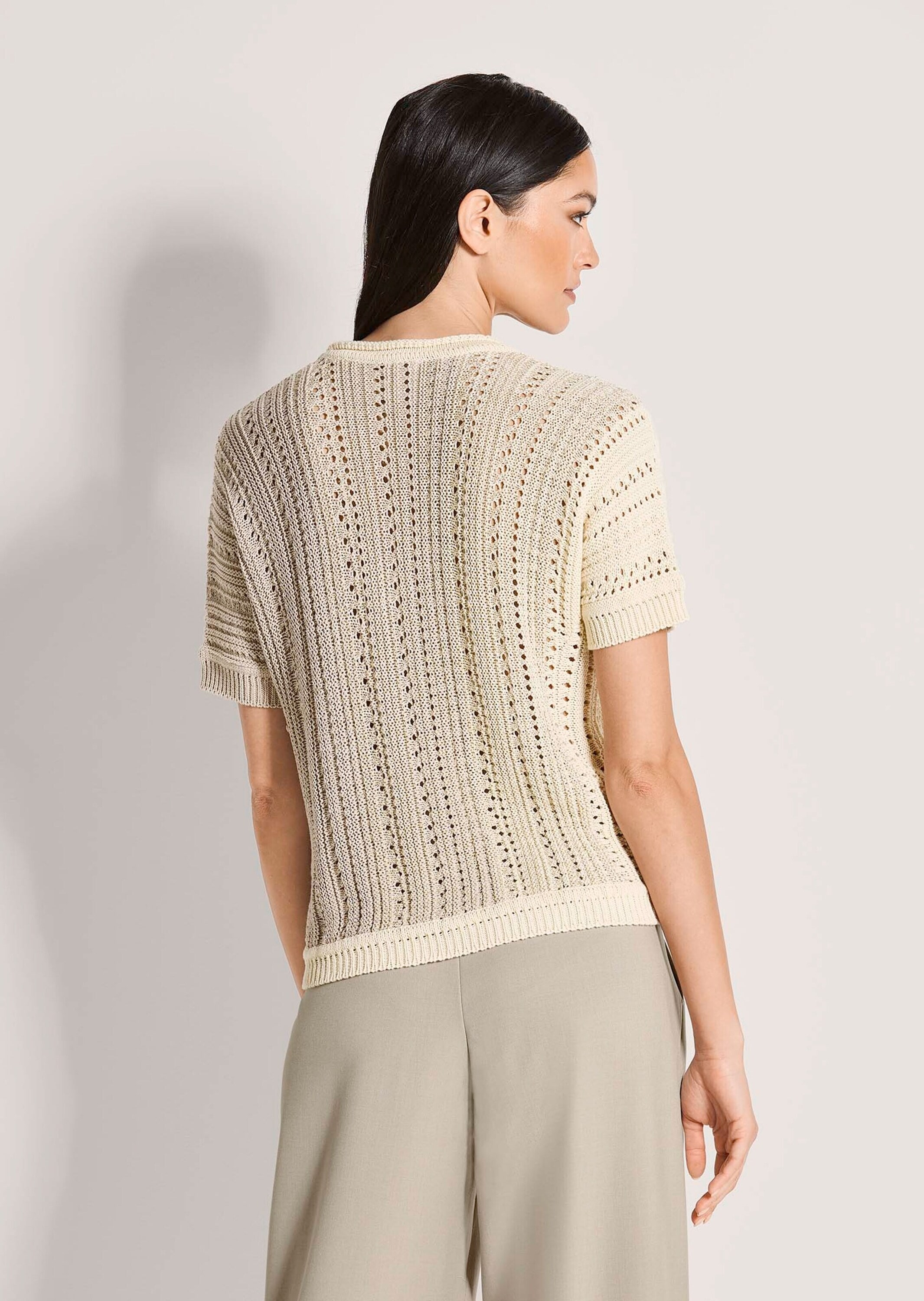 MADELEINE Longpullover »Strickpullover Ajourshirt mit Glanzeffekt« Dezentes Effektgarn