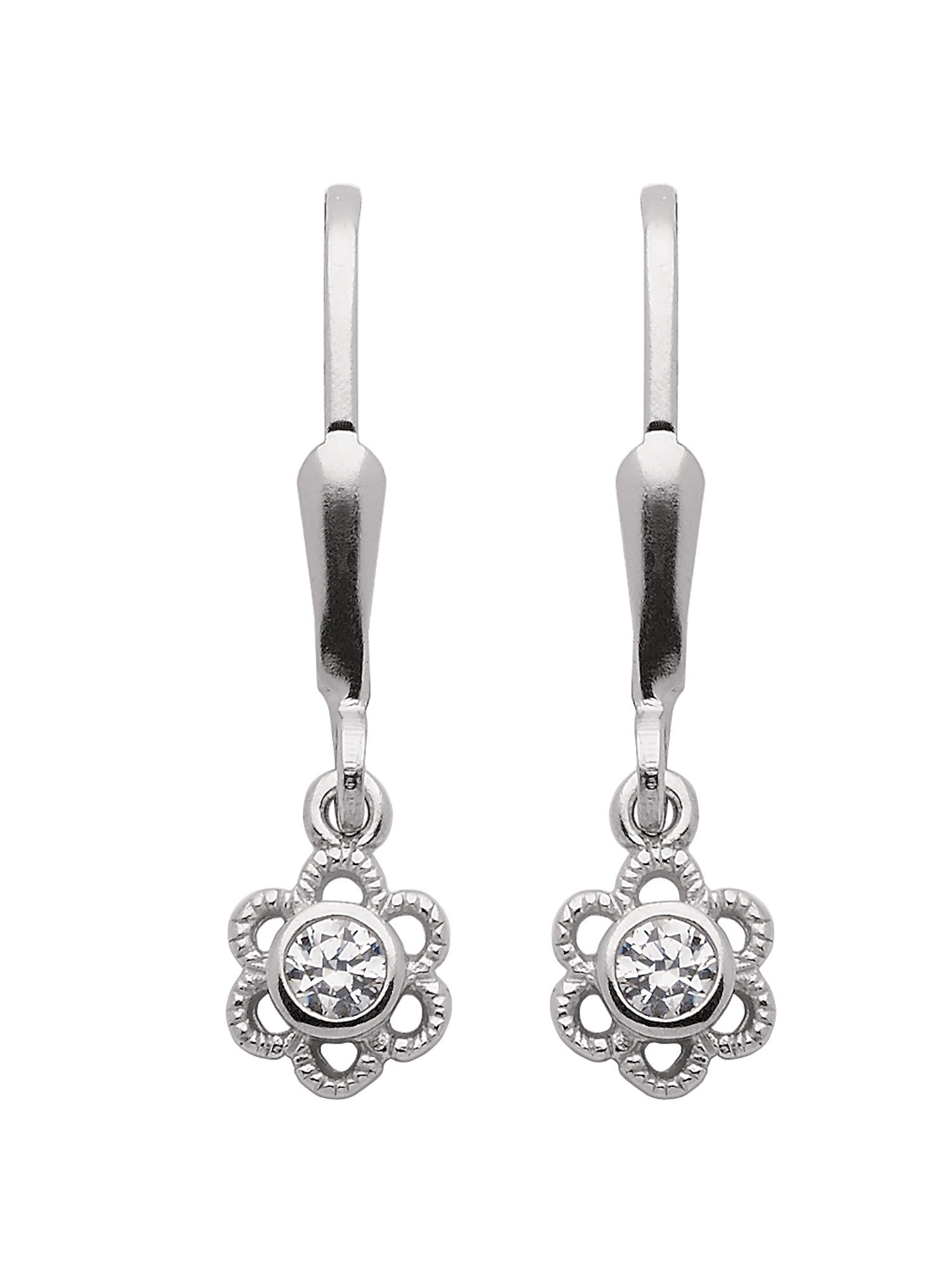 Adelia´s Paar Ohrhänger »925 Silber BAUR für Ohrhänger Blüte | 5,8 Zirkonia Ø mm«, bestellen mit Ohrringe Silberschmuck Damen