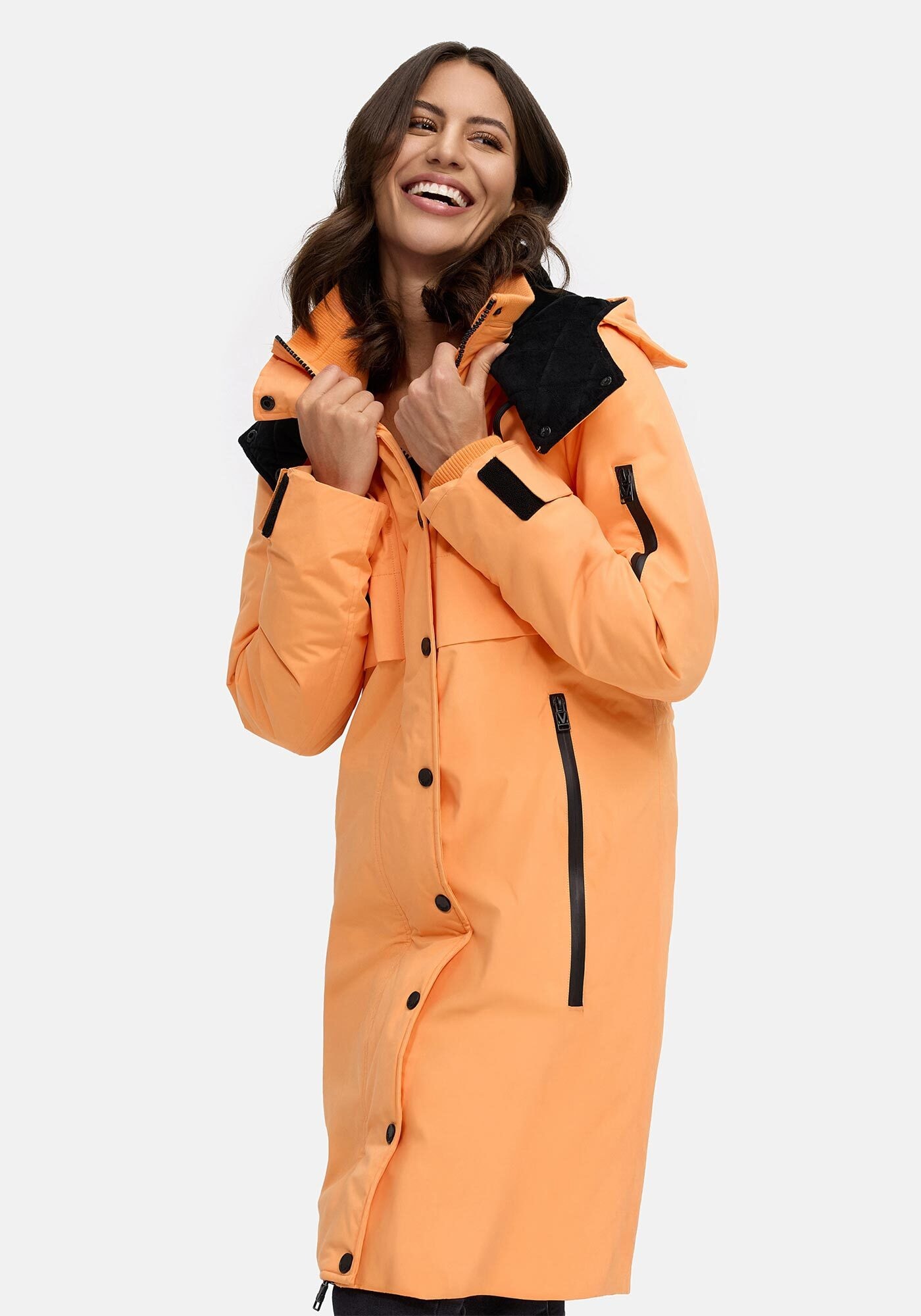 Marikoo Winterjacke »Anoukaa«, langer Parka mit abnehmbarer Kapuze