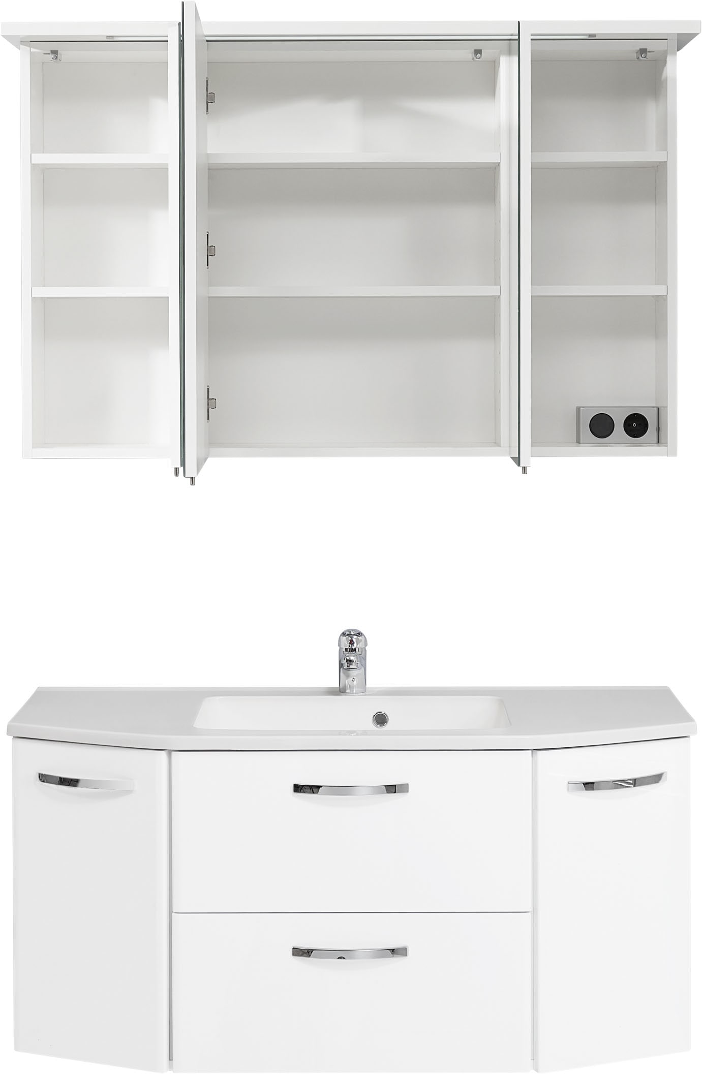 Saphir Badmöbel-Set »Quickset 326, 3-teilig, mit Mineralmarmorbecken« 3 Stk. tlg.