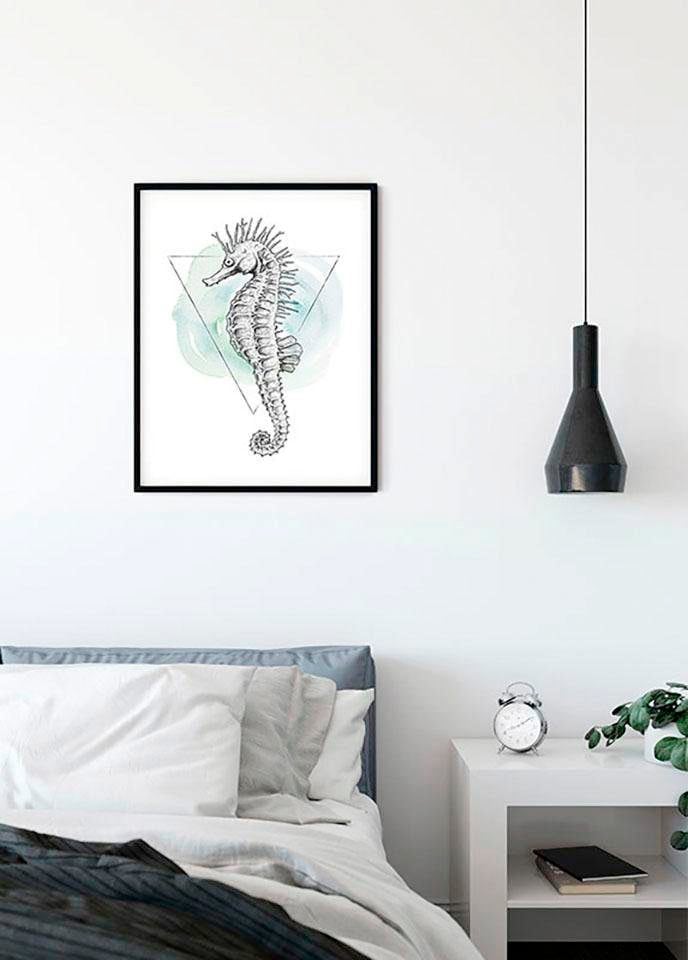 Komar Bild »Sea Horse Watercolor« Tiere 1 Stk. tlg. Wandbild zur Dekoration - ohne Rahmen