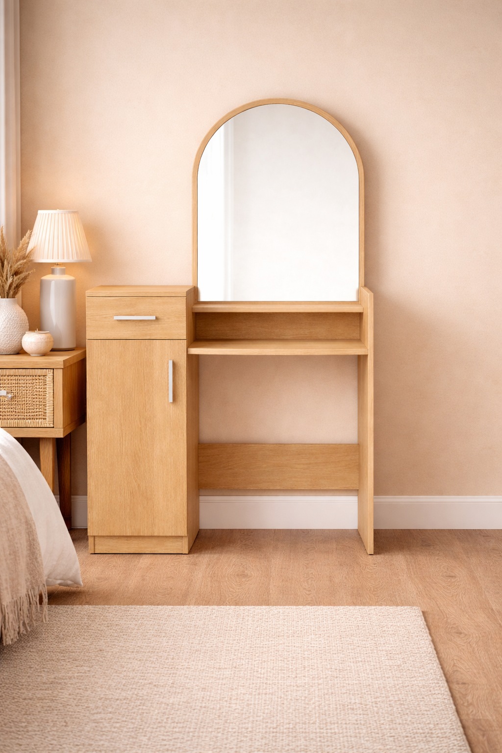 OTTO home Schminktisch »Trympo 1, Kosmetiktisch, Frisiertisch, Schminkkommode, Toilettentisch« Schminktisch mit Spiegel und Stauraum (1 Schublade, 1 Tür)