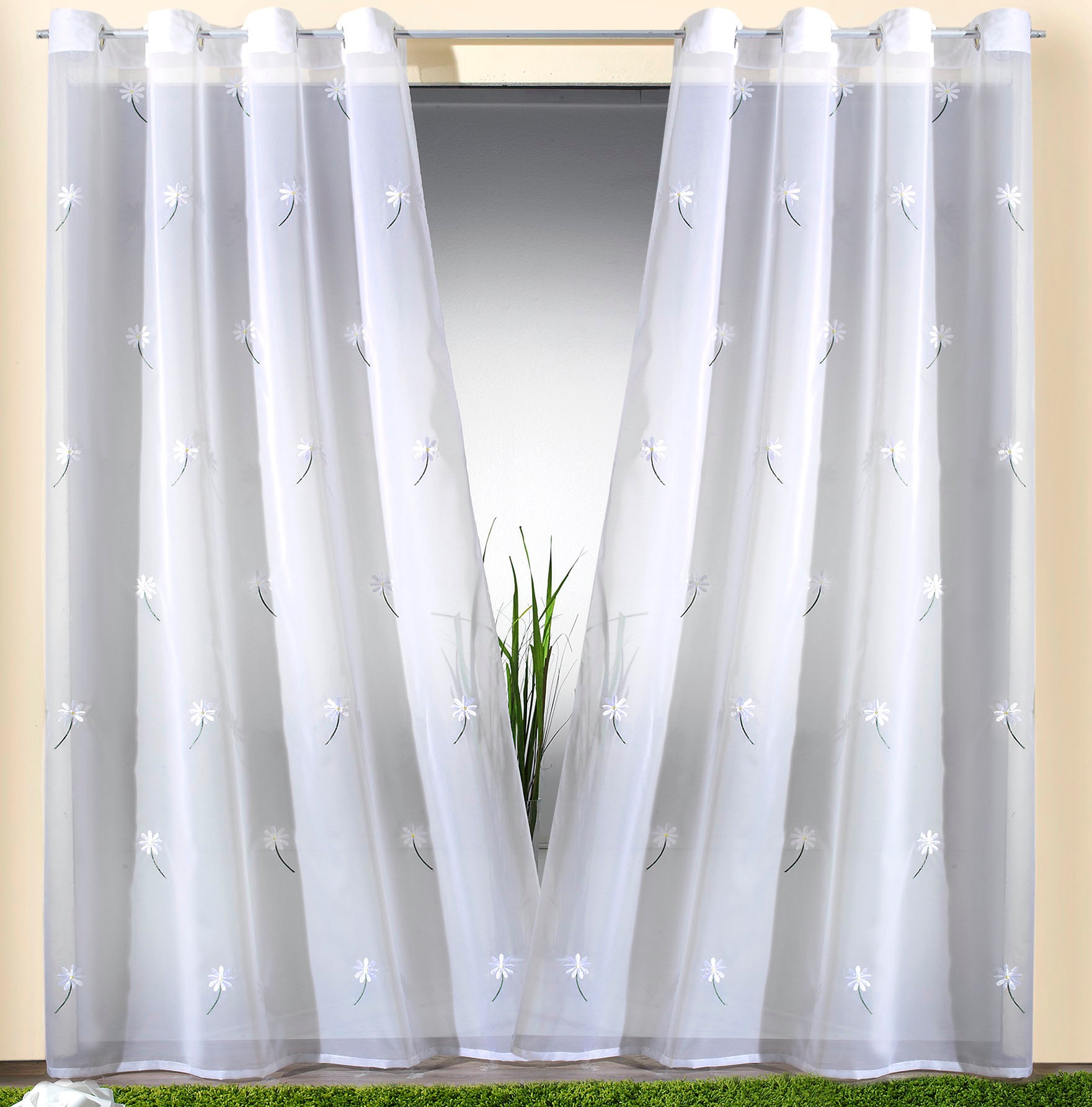 Weckbrodt Vorhang "Daisy" Ösen 1 Stk. tlg. Voile, halbtransparent, bestickt günstig online kaufen
