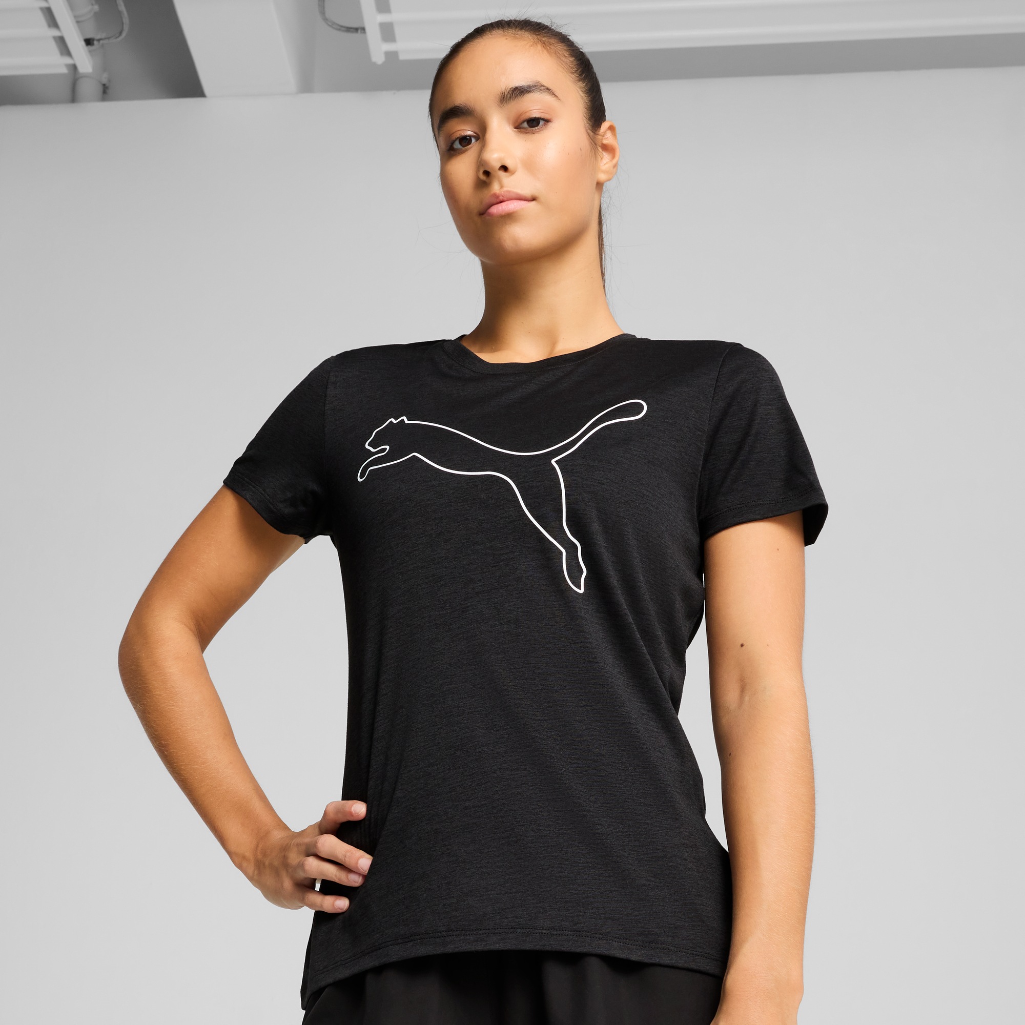 PUMA Trainingsshirt "W TAD ESSENTIAL HEATHER LOGO TEE" Regular Fit, mit Run günstig online kaufen
