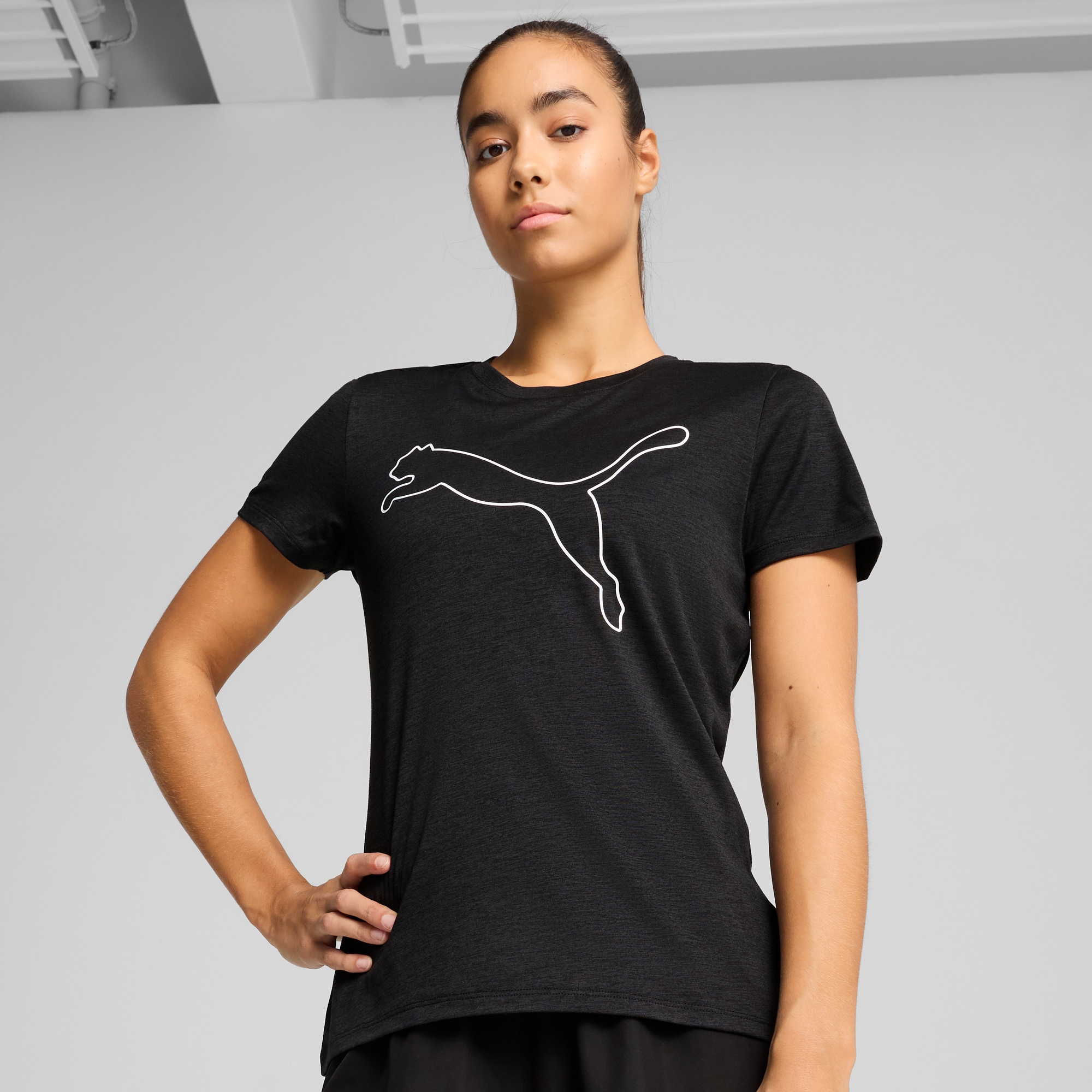 PUMA Trainingsshirt "W TAD ESSENTIAL HEATHER LOGO TEE" günstig online kaufen
