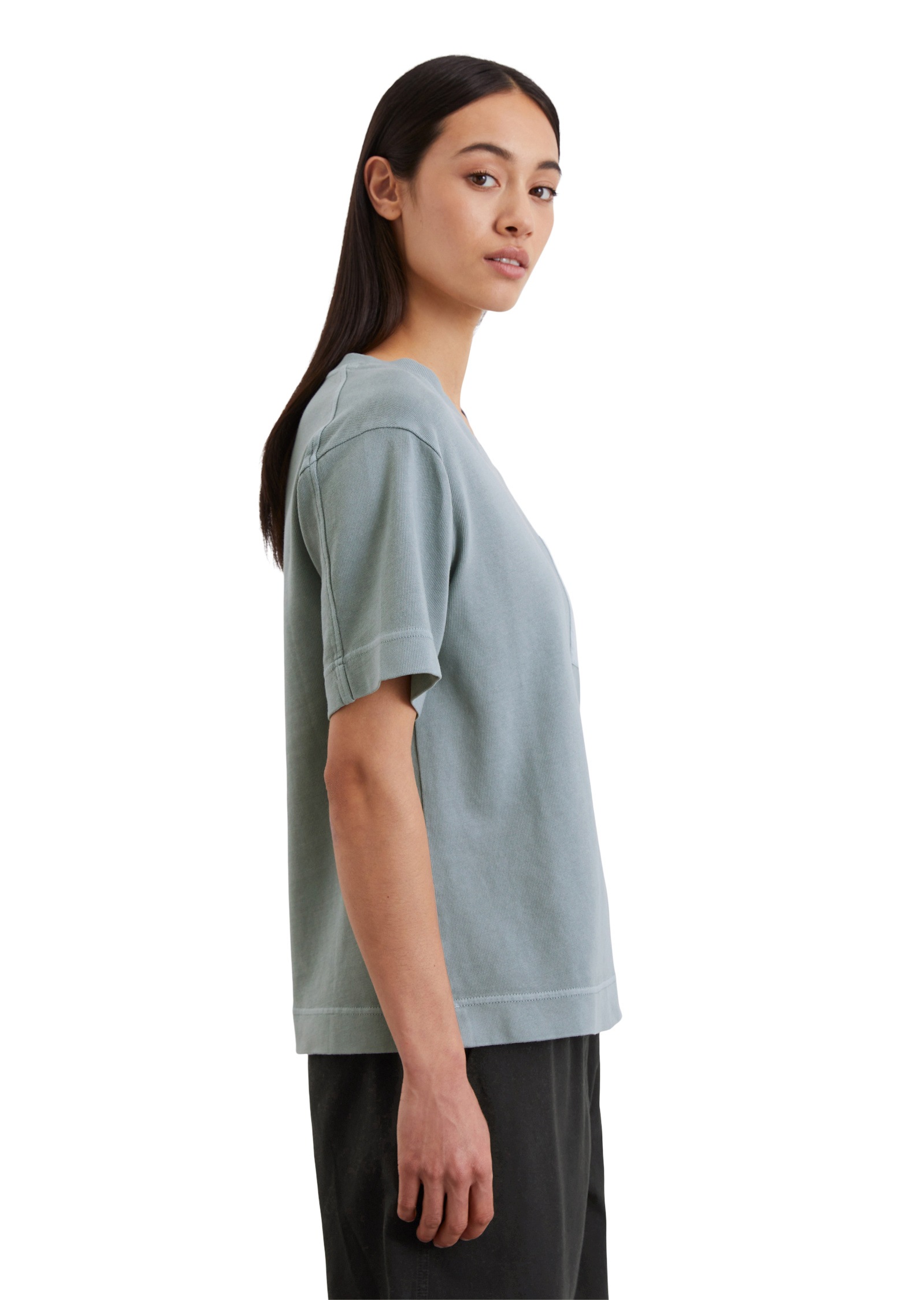 Marc O'Polo T-Shirt »mit aufgesetzter Satin-Tasche«