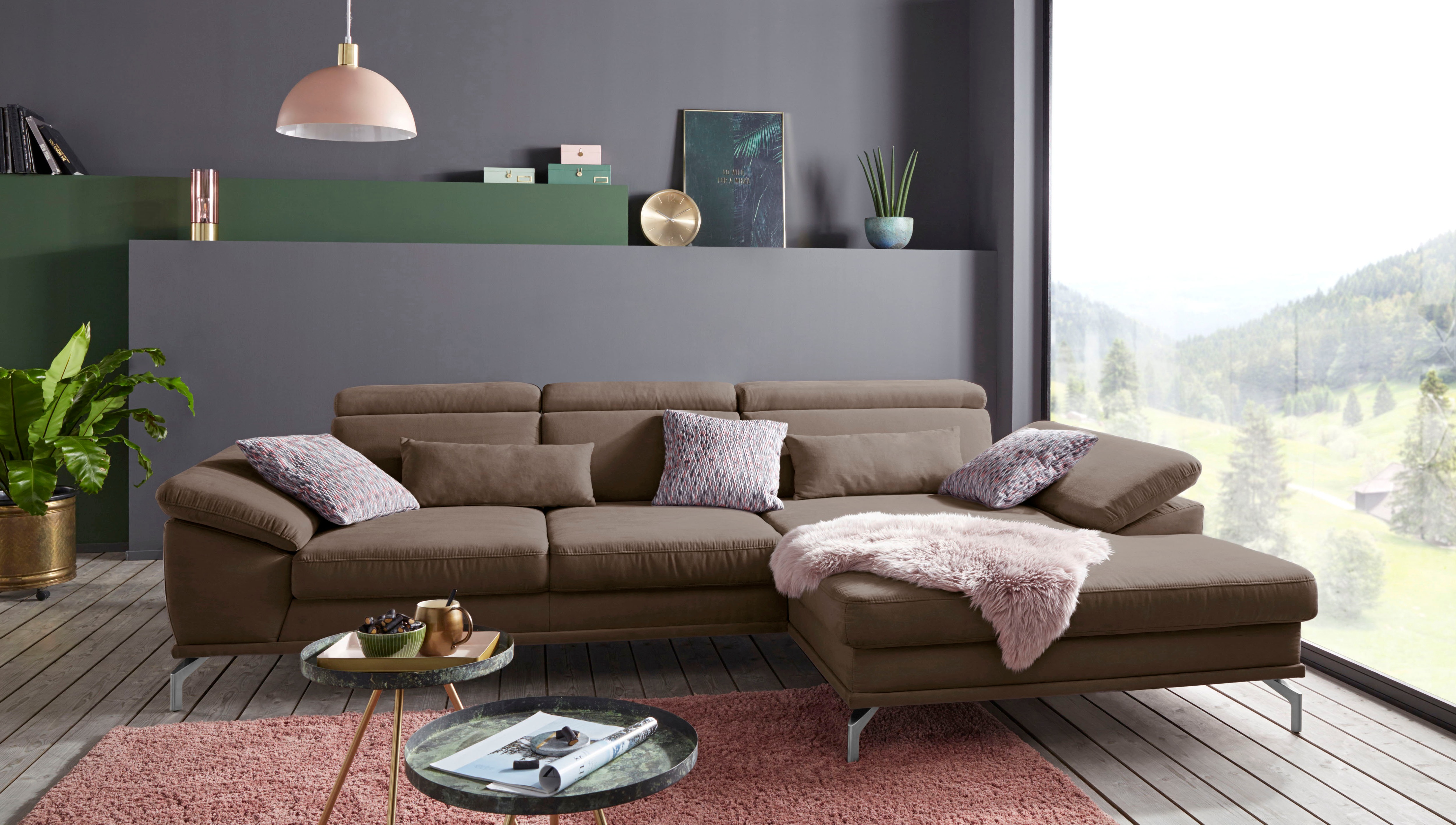 Thumbnail - sit&more Ecksofa "Scorpio L-Form" inklusive Sitztiefenverstellung, wahlweise mit Kopfverstellung