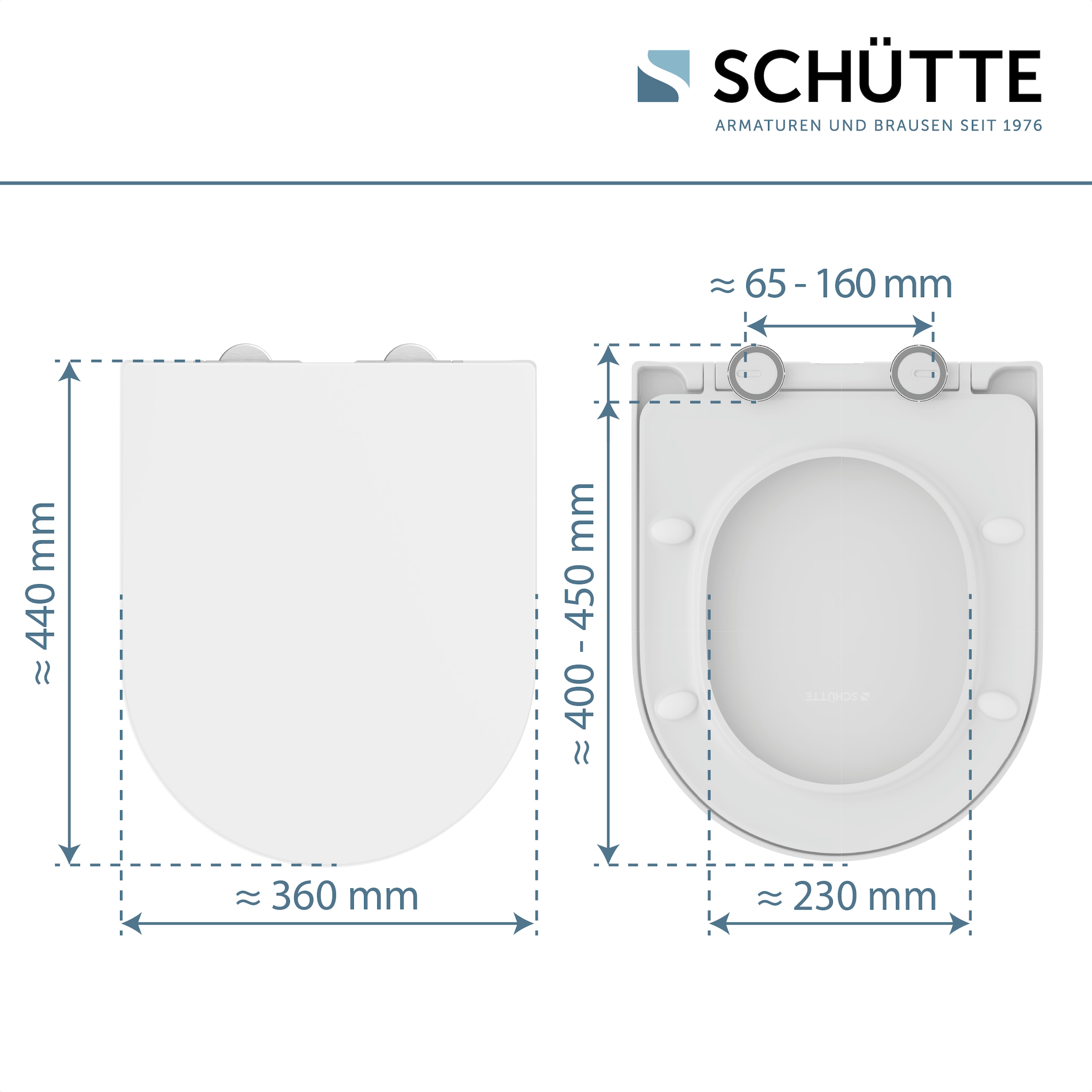 Schütte WC-Sitz »WHITE« Duroplast, Absenkautomatik, Schnellverschluss, belastbar bis 150 kg