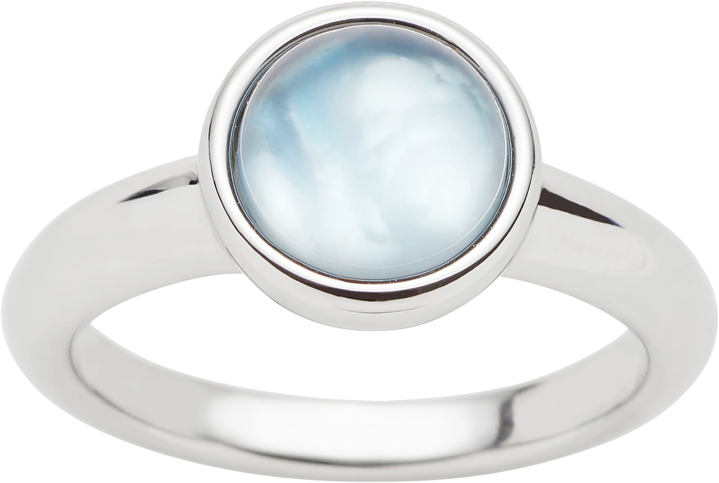 LEONARDO Fingerring »Ring Bea grey blue, 024359, 024360, 024361, 024362«, mit Glasstein - mit Perlmutt