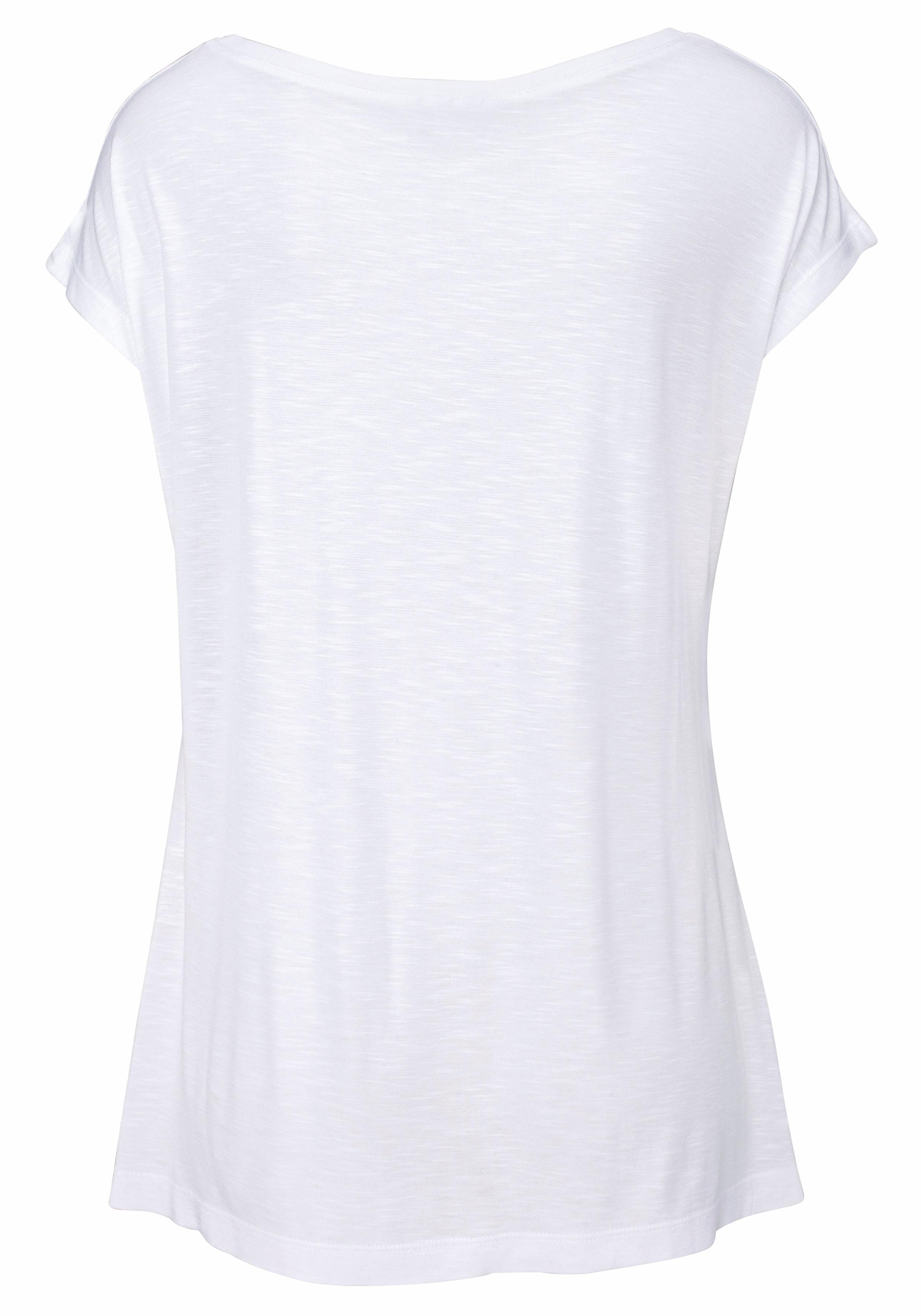 LASCANA Strandshirt mit online | kaufen BAUR Effekten silberfarbenen