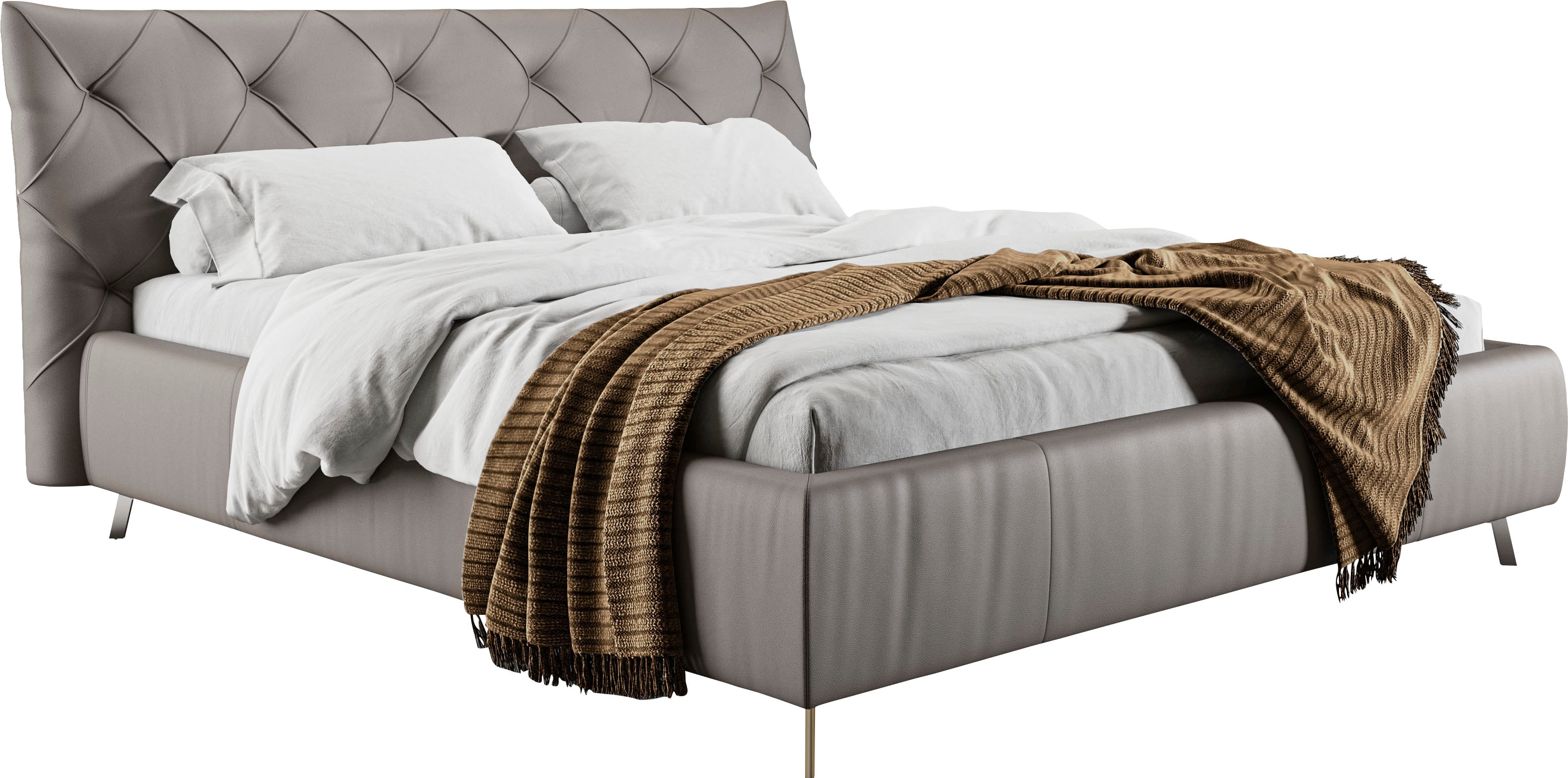 Home affaire Polsterbett "Elloree in 4 Breiten bis 200cm, auch in Leder" Kopfteilhöhe 105cm, belastbar bis 280 kg, auch in Überlänge 220cm