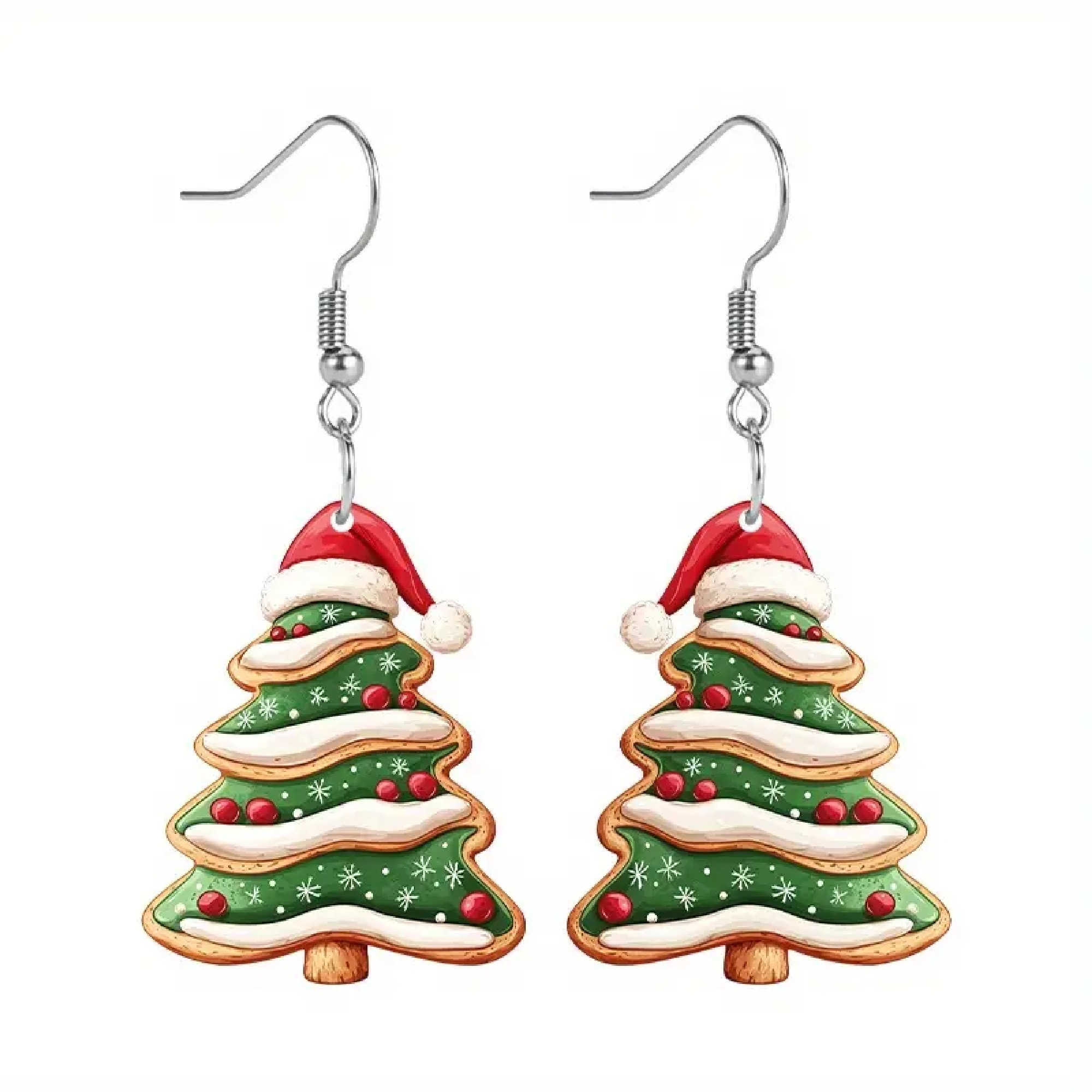 Paar Ohrhänger ONE ELEMENT "Weihnachtsschmuck Ohrringe Ohrhänger Weihnachtsbaum aus Acryl", grün, Ohrringe, Damen, Damen, Acryl