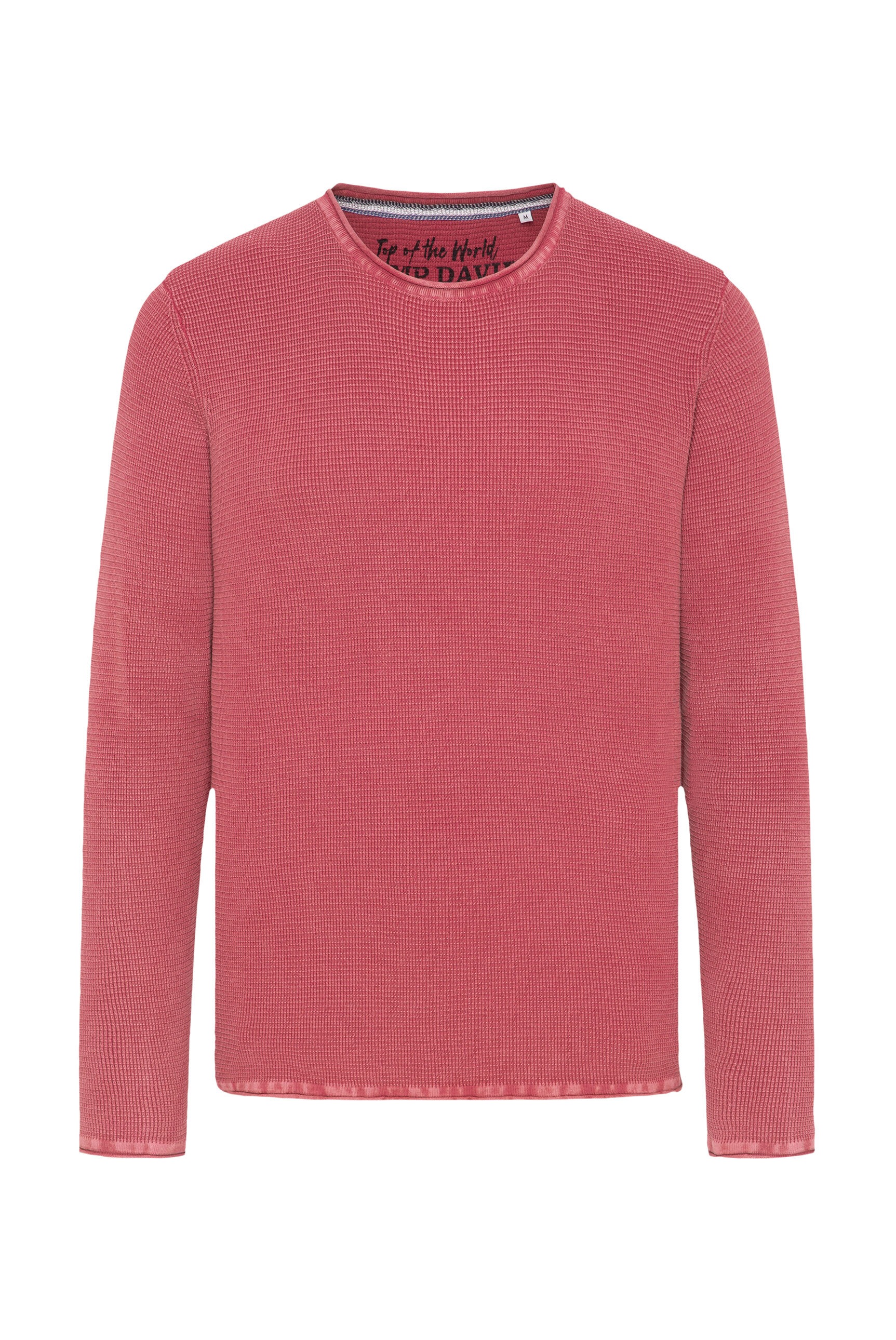 CAMP DAVID Rundhalspullover mit Rollsäumen