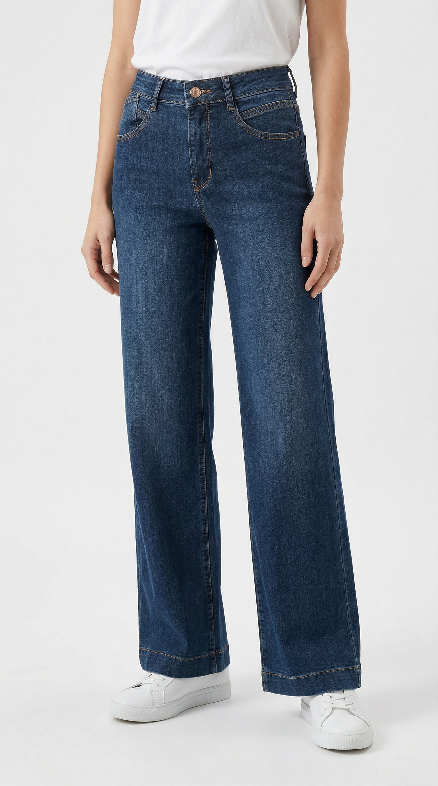 MAC Stretch-Jeans »RICH PALAZZO« Naht-Details an den Gesäßtaschen