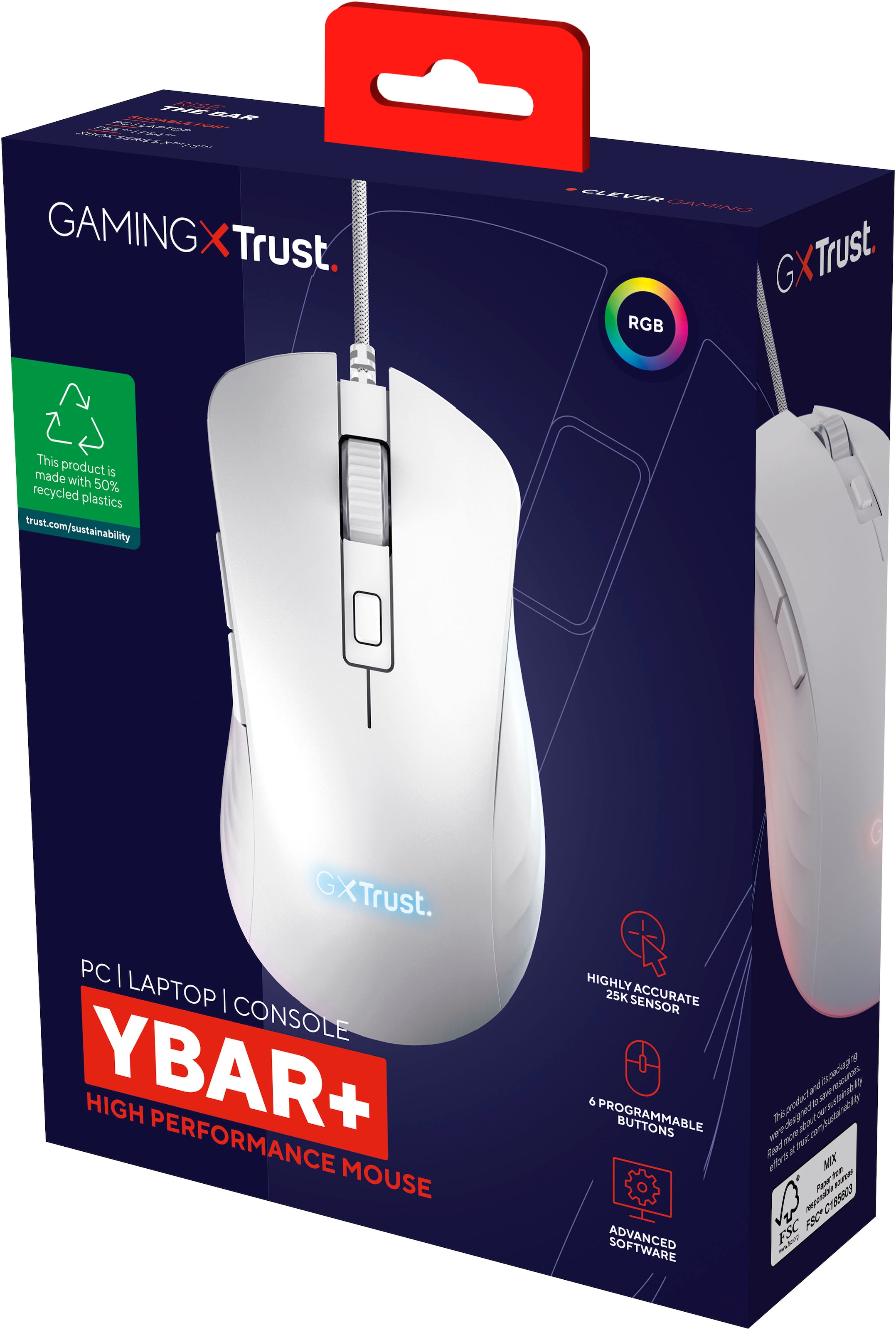 Trust Gaming-Maus »GXT924W Ybar+«, kabelgebunden