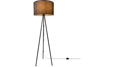 Paco Home Stehlampe »Trina Pillar«, Stehlampe Wohnzimmer Dreibein Leselampe  Büro Mit Stoffschirm Vintage | BAUR
