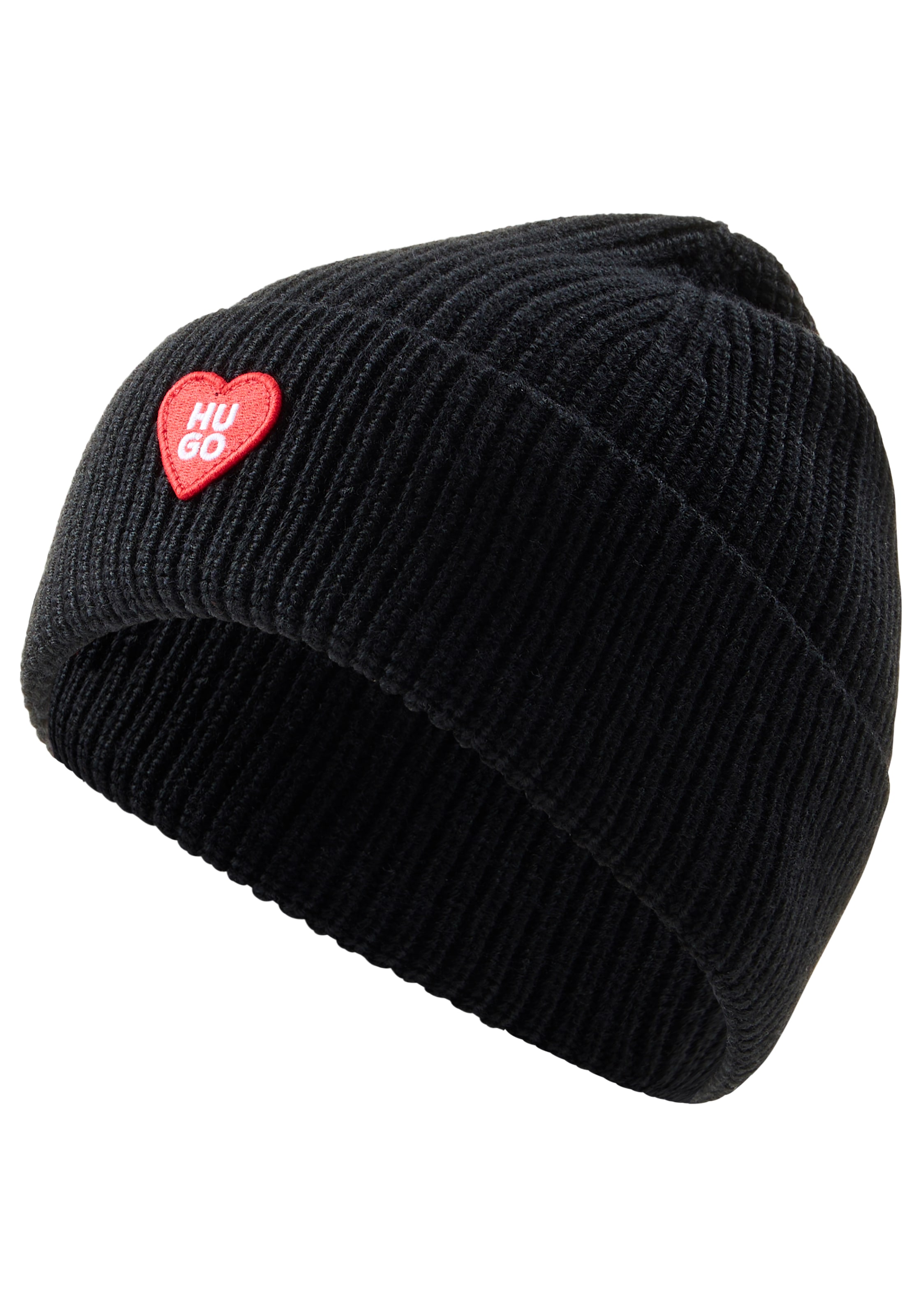 HUGO Beanie "Sentialy Hat" mit Logo-Aufnäher günstig online kaufen