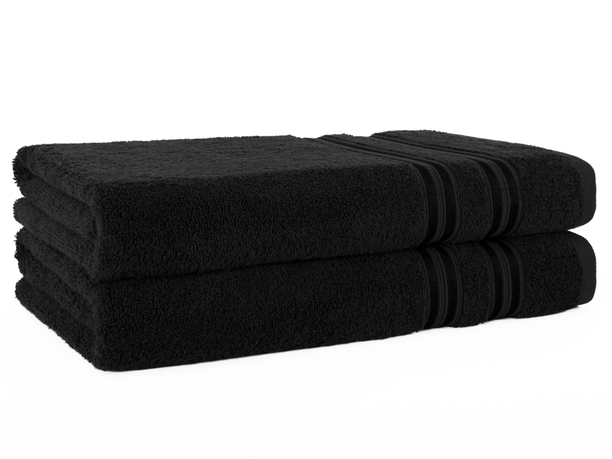 HAMMETEX Duschtuch "2er Set Badetücher 70x140 cm, 100% Baumwolle, Weich & Saugstark" mit Bordüre, einfarbig, weich
