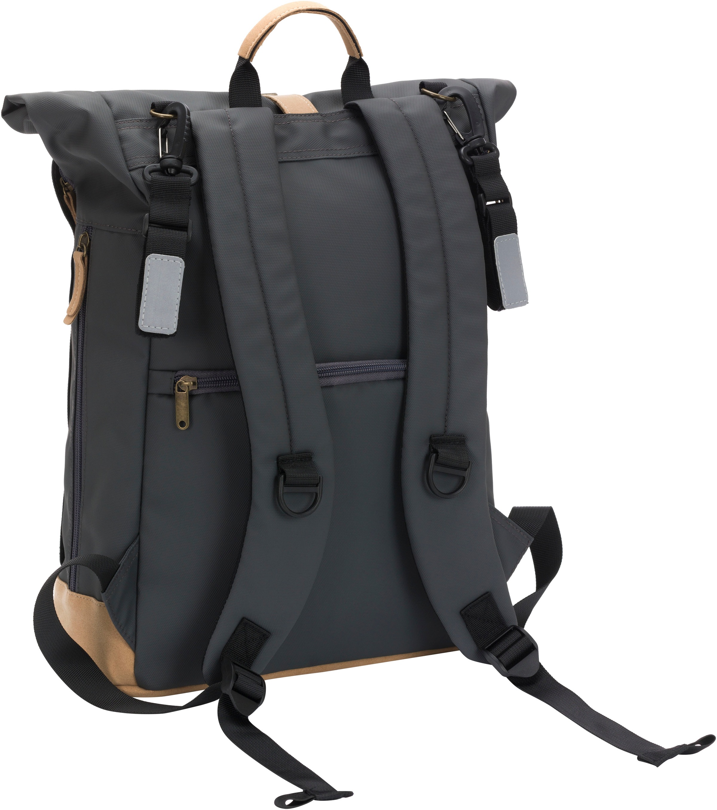 Wickelrucksack FILLIKID "Rolltop Berlin stone grey", Baby, Gr. B/H/T: 39cm x 53cm x 16cm, grau (stone grau), Polyamid, Polyurethane, Rucksäcke, inkl. Wickeltunterlage 2
