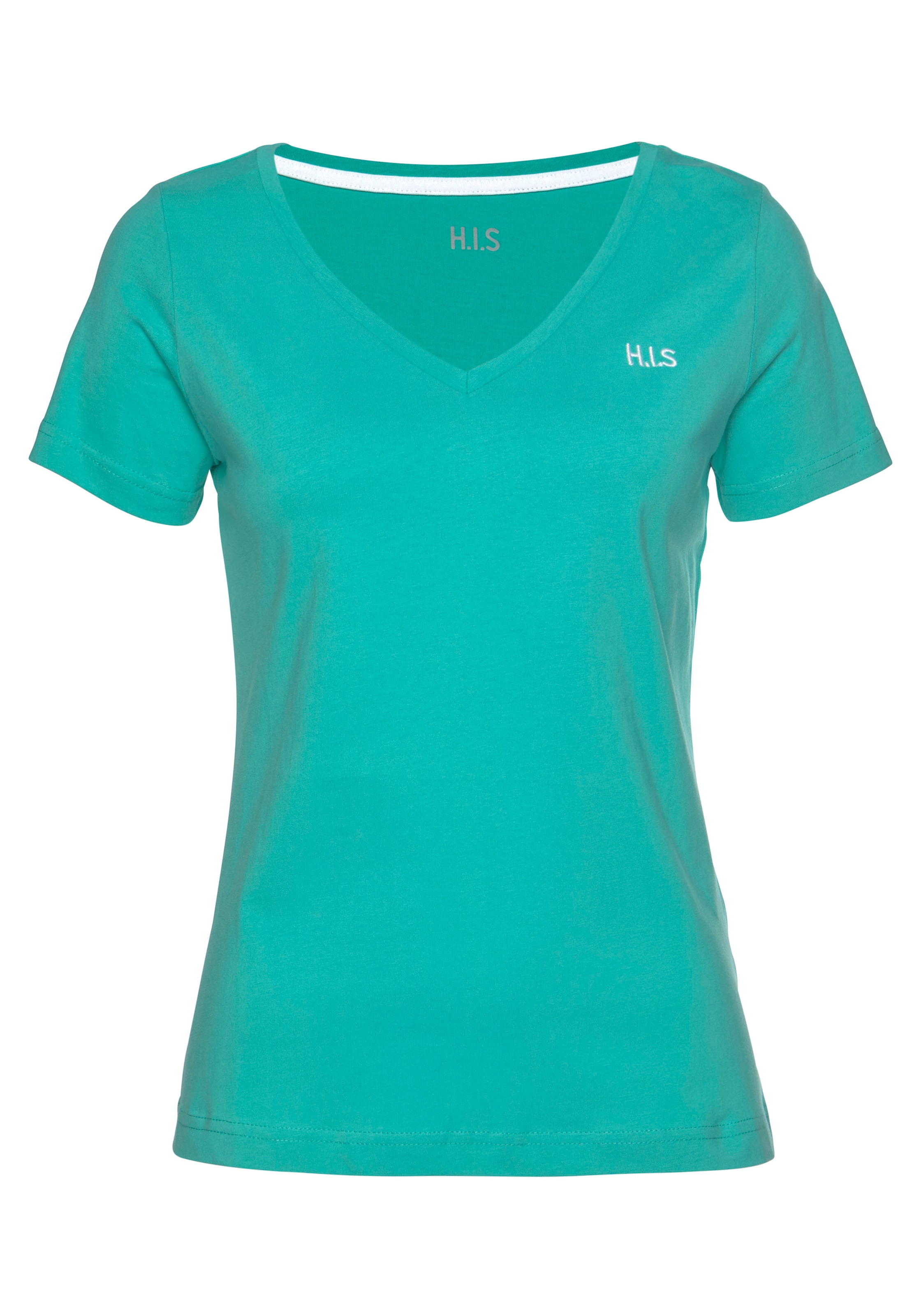 H.I.S T-Shirt »Essential-Basics«, (Spar-Set, 3er-Pack), hüftlange Passform, figurumspielender Schnitt, aus 100% Baumwolle