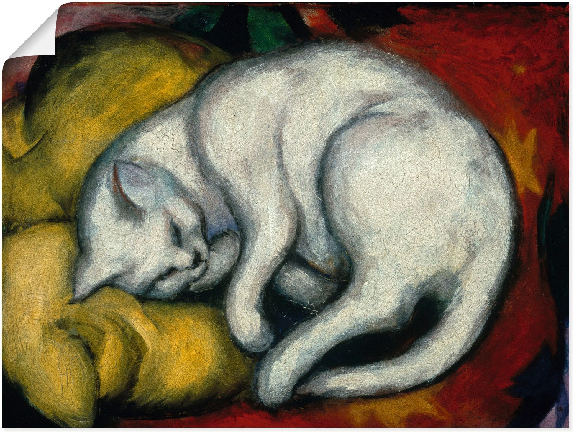 Artland Wandbild "Die weisse Katze. 1912" Haustiere 1 Stk. tlg. als Alubild günstig online kaufen